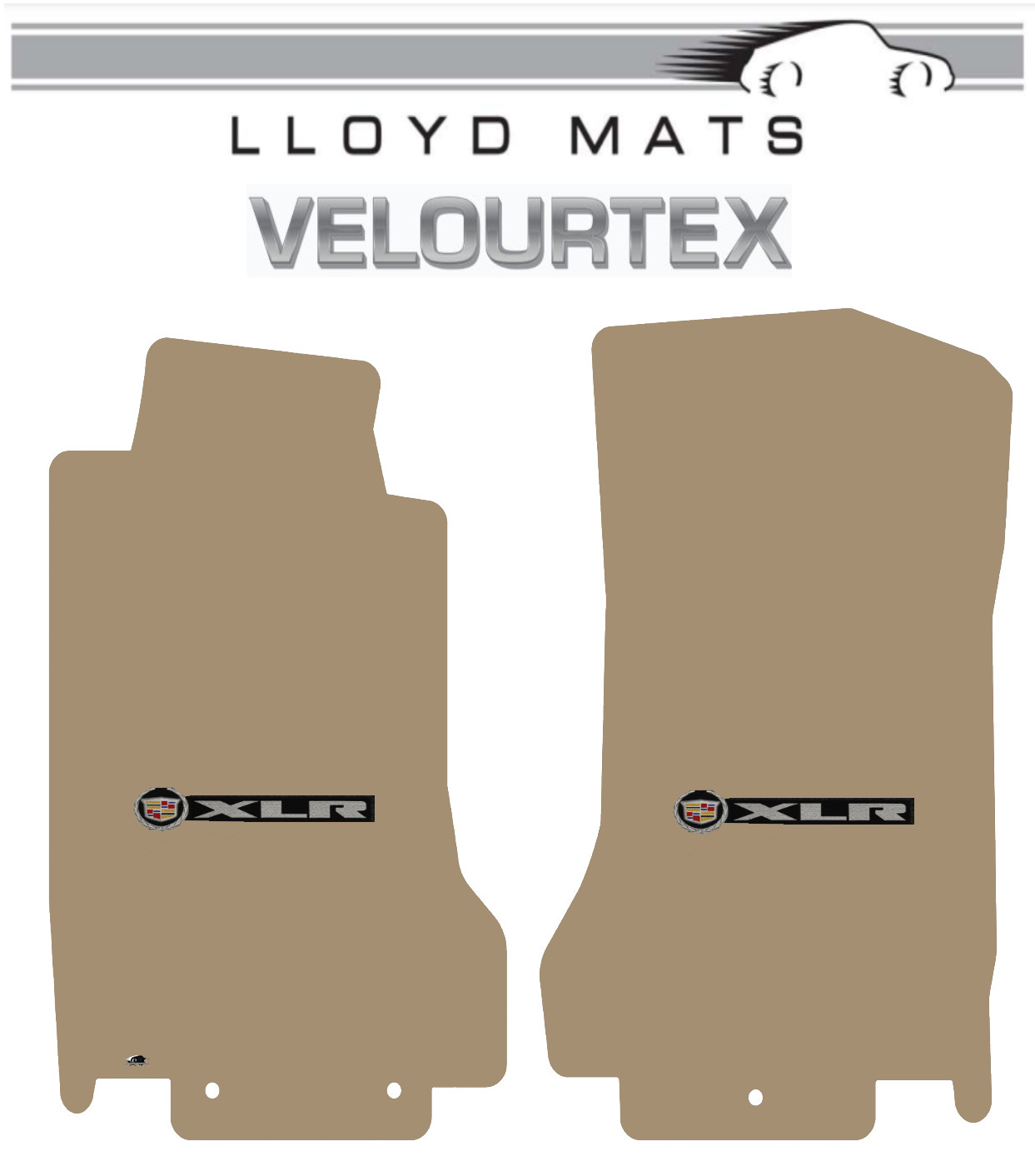 2004-2008 Cadillac XLR Shale Lloyd Velourtex Floor Mats Crest XLR Logo