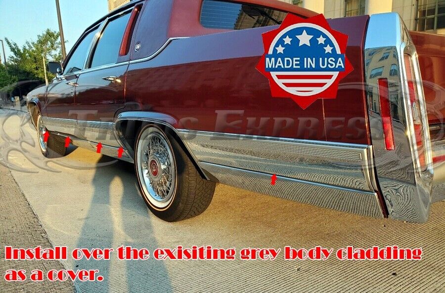 1987-1992 Cadillac Fleetwood Brougham Chrome Rocker Panel Trim FL 6\
