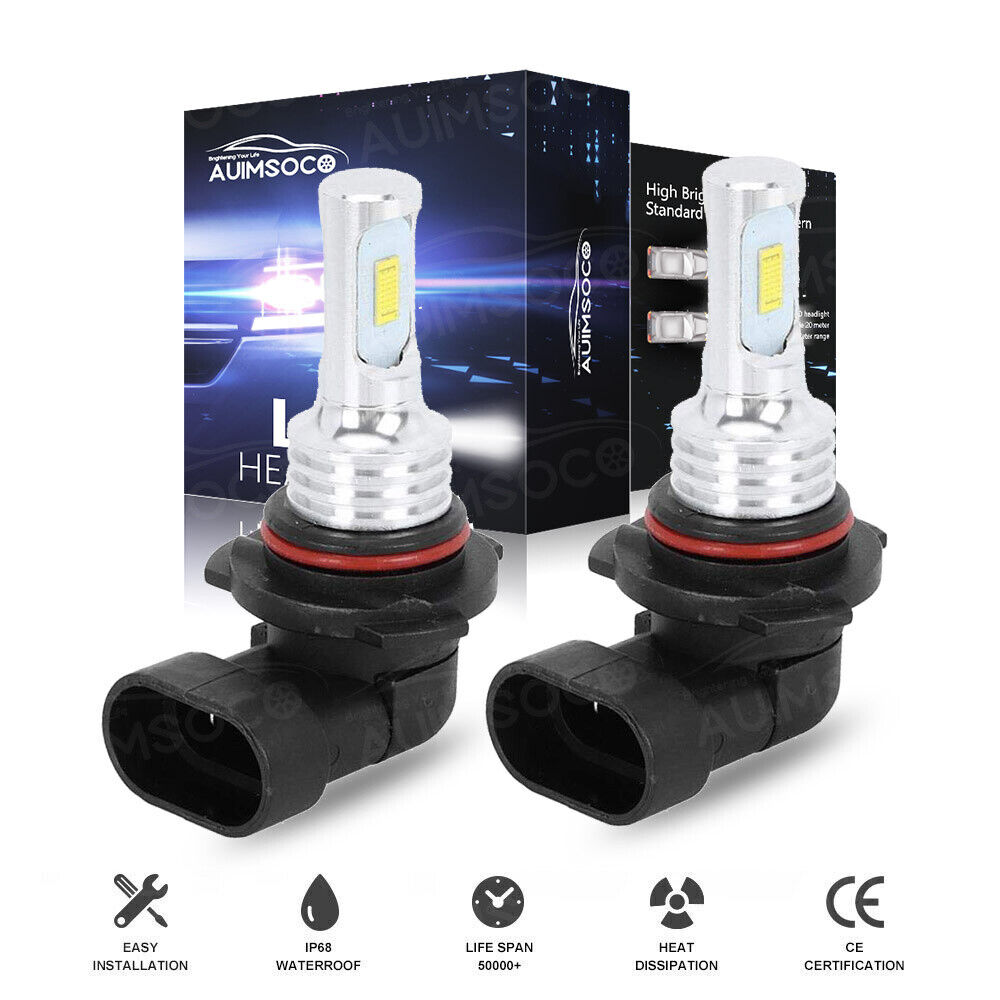 1 Pair 9005 HB3 LED Headlight kit  High Beam 6000K White Bulbs