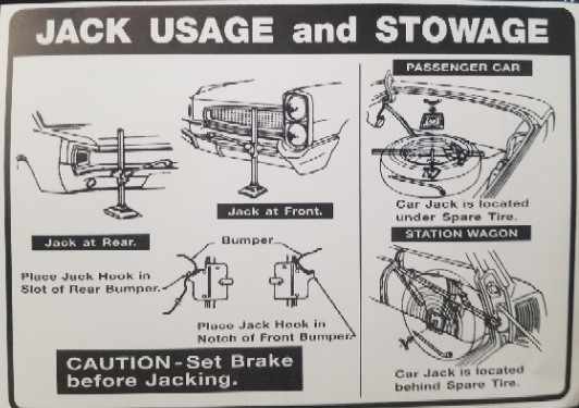 RestoParts Trunk Jacking Instructions Decal 1966 Pontiac GTO Lemans and Tempest 