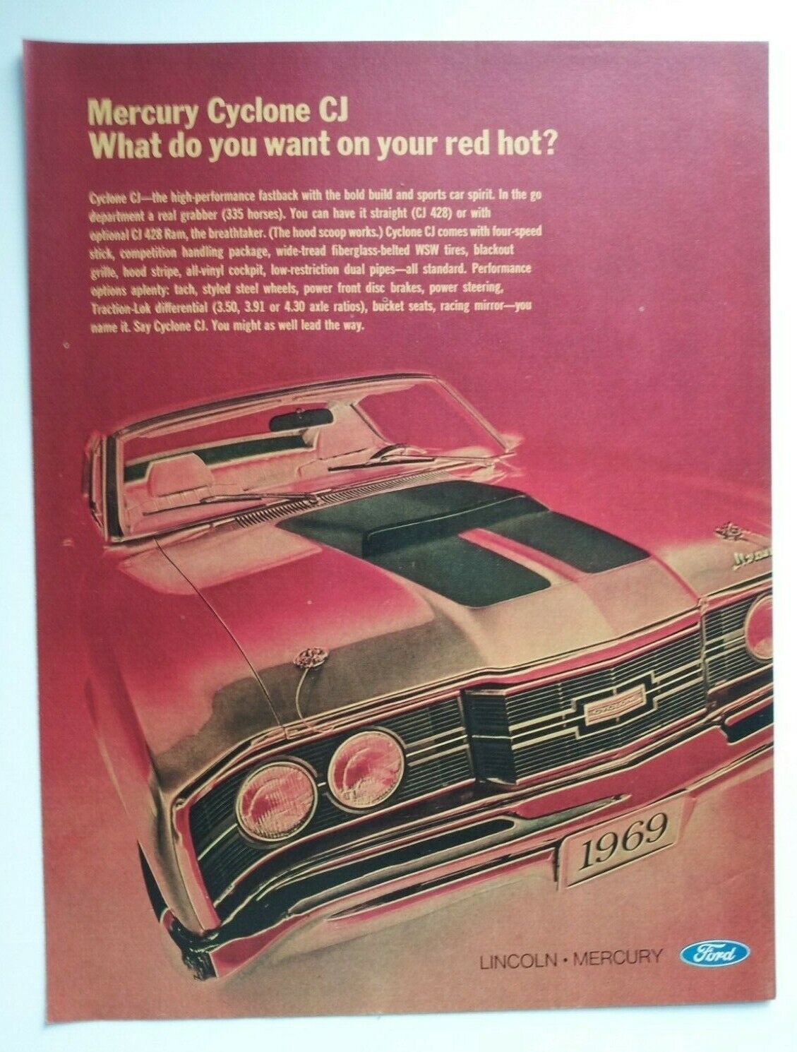 1969 Mercury Cyclone CJ 428 + Ram Air Ad - Must See 