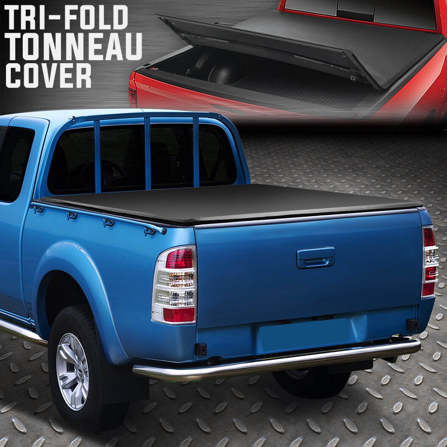 FOR 83-11 FORD RANGER MAZDA B3000 6' BED TRI-FOLD SOFT TOP TRUNK TONNEAU COVER