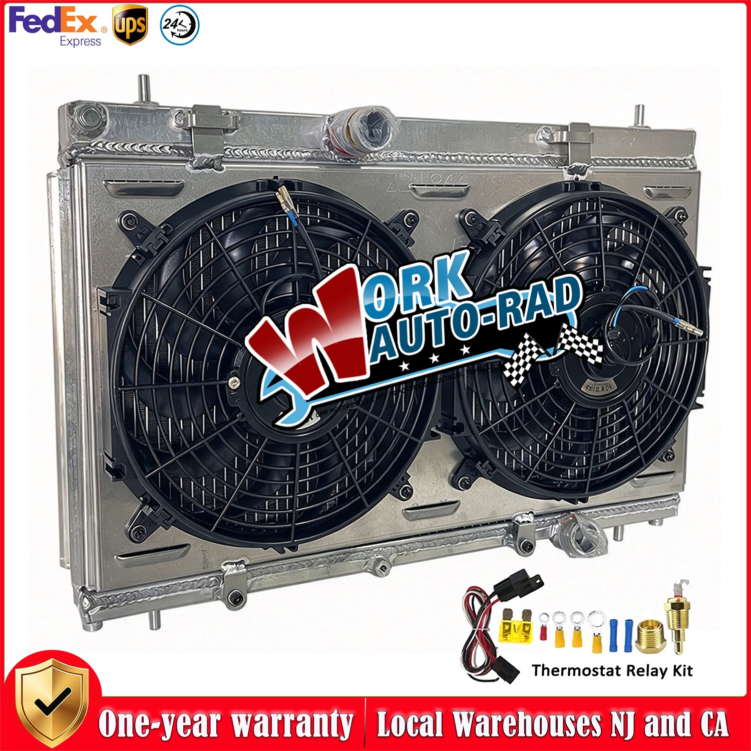 Aluminum Radiator&Shroud Fan For Dodge Neon SRT-4 2003-2005 2004 L4 2.4 MT #2794