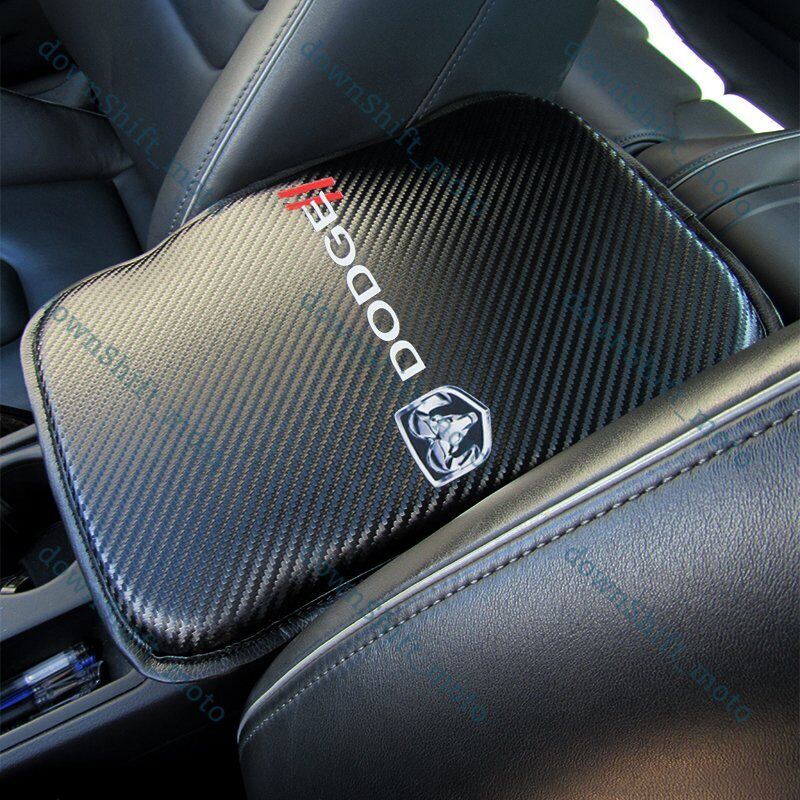 For DODGE Carbon Fiber Car Center Console Armrest Cushion Pad Cover Mat New 1PCS