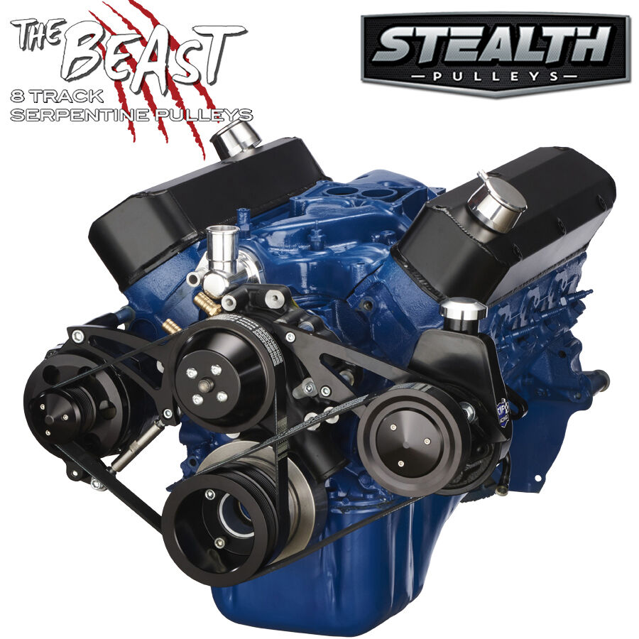 Black Ford 289-302 Serpentine Conversion Kit - Alternator & Power Steering
