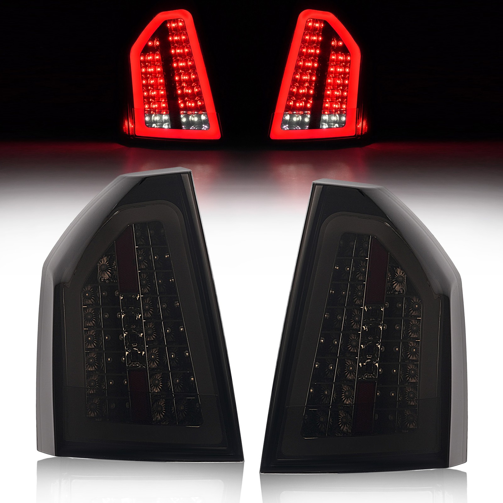 Full LED Smoke Lens Tail Light Brake Lamp For Chrysler 300C 2005-2007