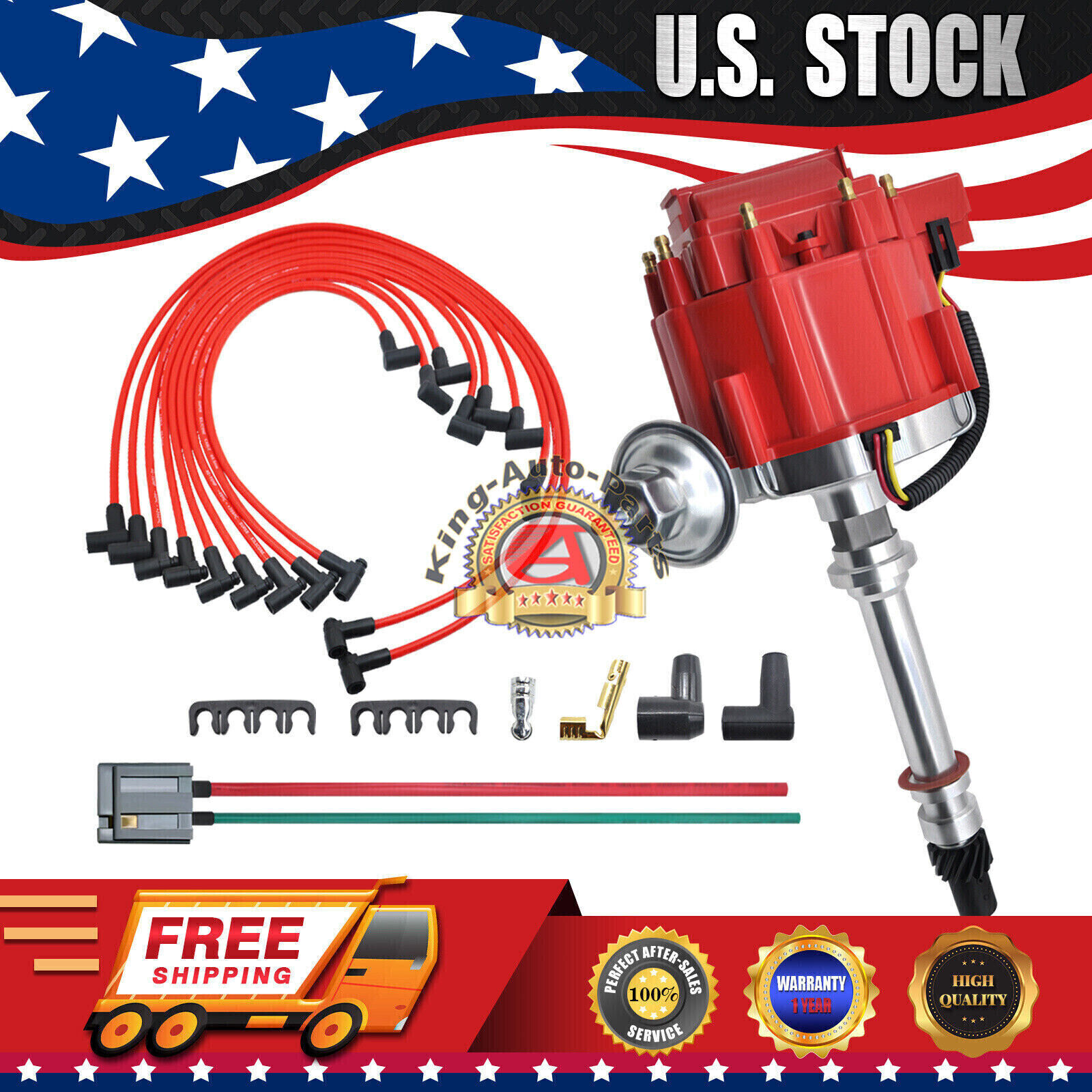 GM08Distributor &Wire &Pigtail for Chevrolet w/65K V 9000RPM350 454 SBC BBC HEI