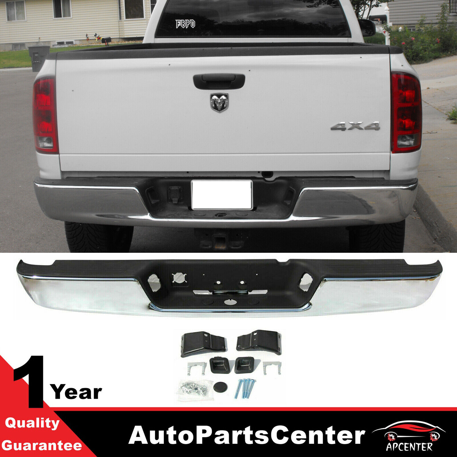 For 04-08 Dodge RAM 1500 2500 3500 HD New Chrome Rear Step Bumper Assembly