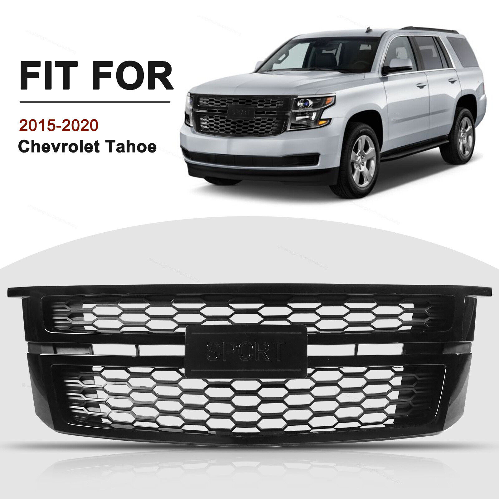 Fits 2015-2020 Chevrolet Tahoe Suburban Front Upper Grille Assembly Black