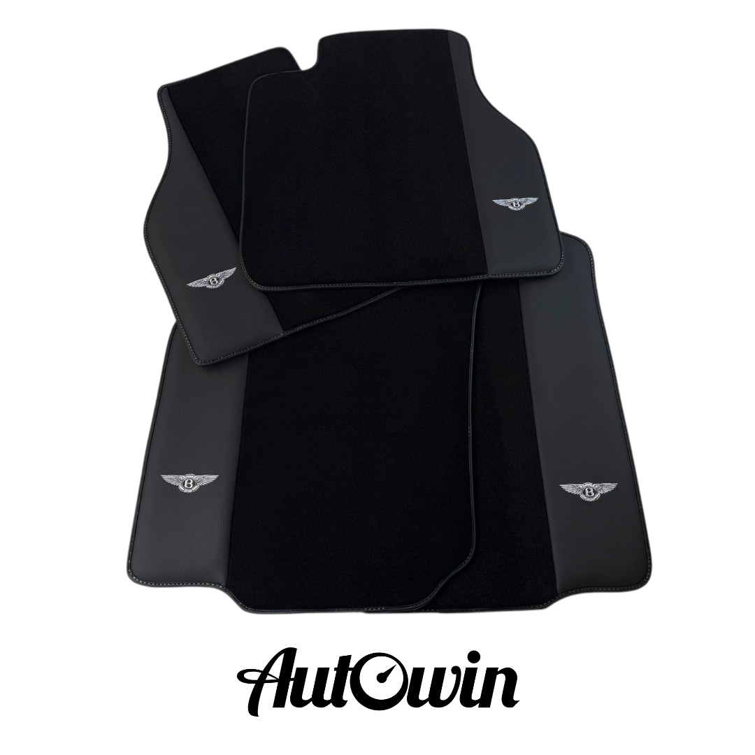 AutoWin Brand Black Floor Mats for Bentley Flying Spur (2019-2023)