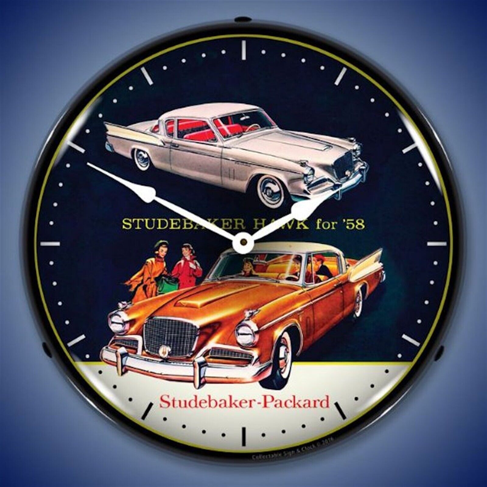 1958 Studebaker Hawk Wall Clock, LED Lighted