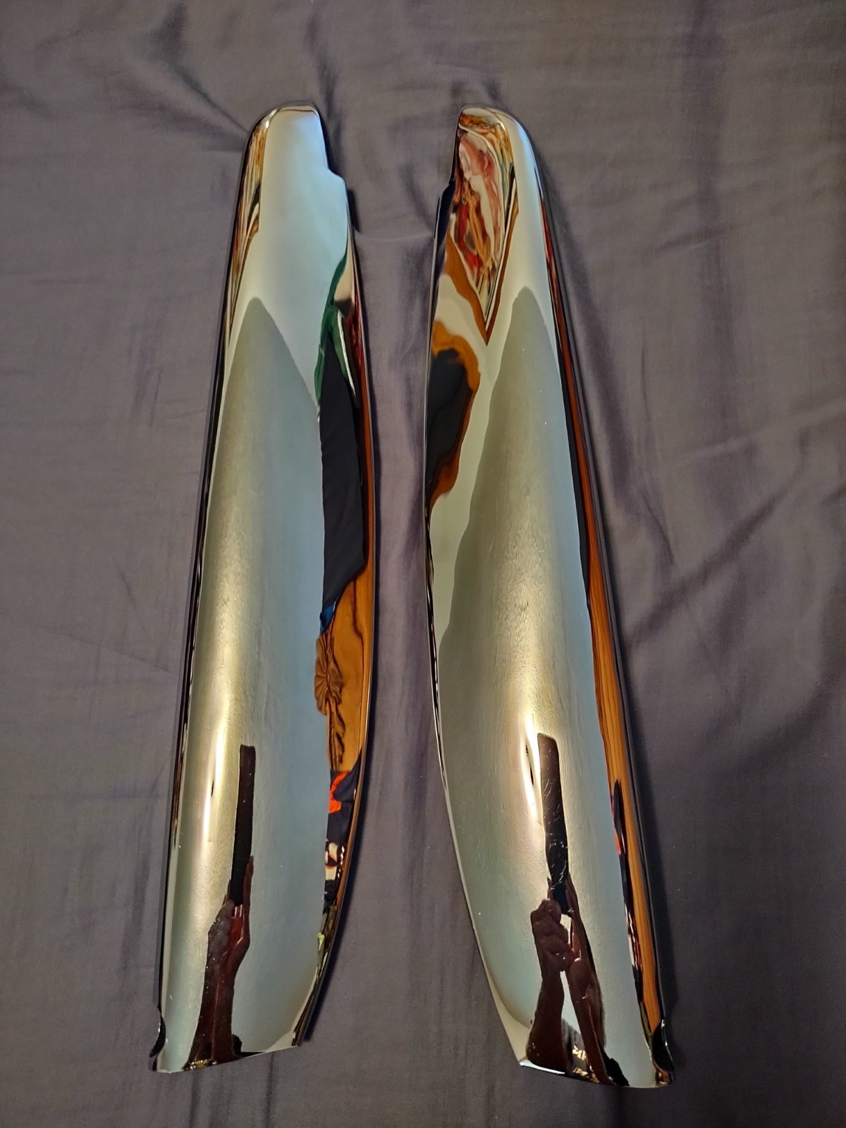 1946 1947 Hudson LEFT & RIGHT FRONT HOOD LIP BARS Pickup Super Six Commodore 
