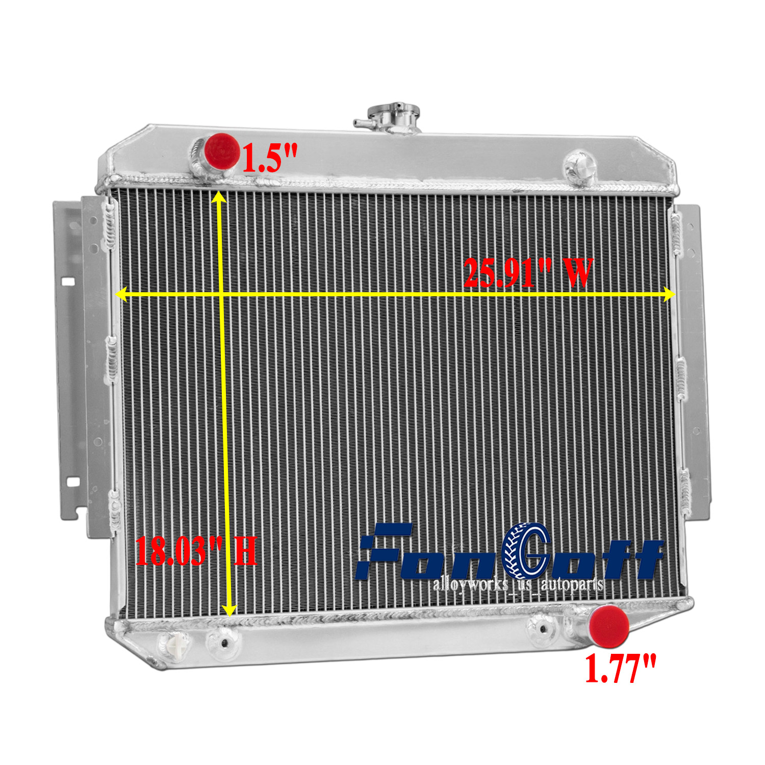 CC889 2-Row Radiator Fit 1971-1979 Dodge D100 D150 D200 W100 W200 V8 5.2L 5.9L