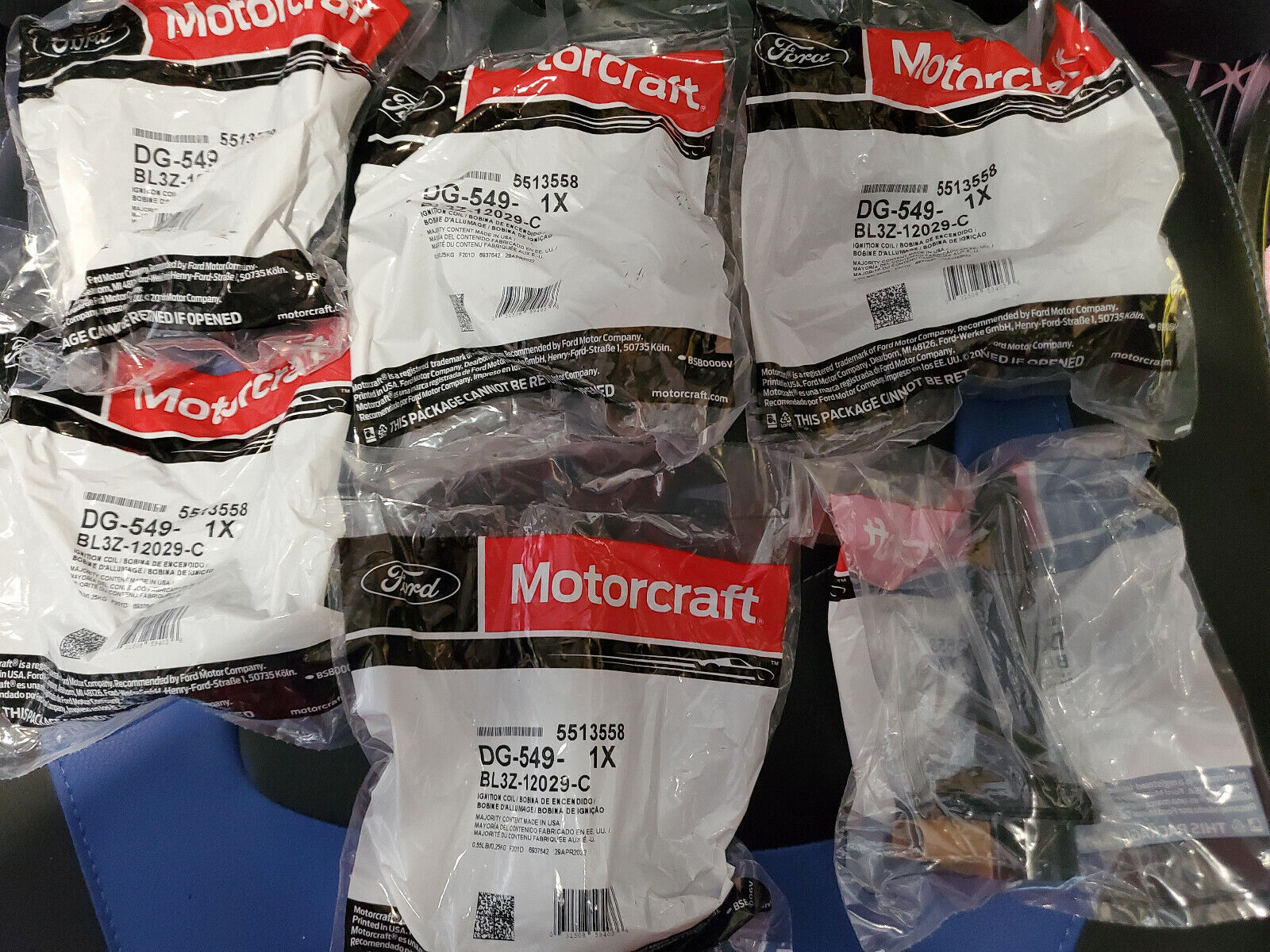  6/DG549 BRAND NEW MOTORCRAFT COILS OEM  NOT FAKE UF646 or UNBRANDED LIKE OTHERS