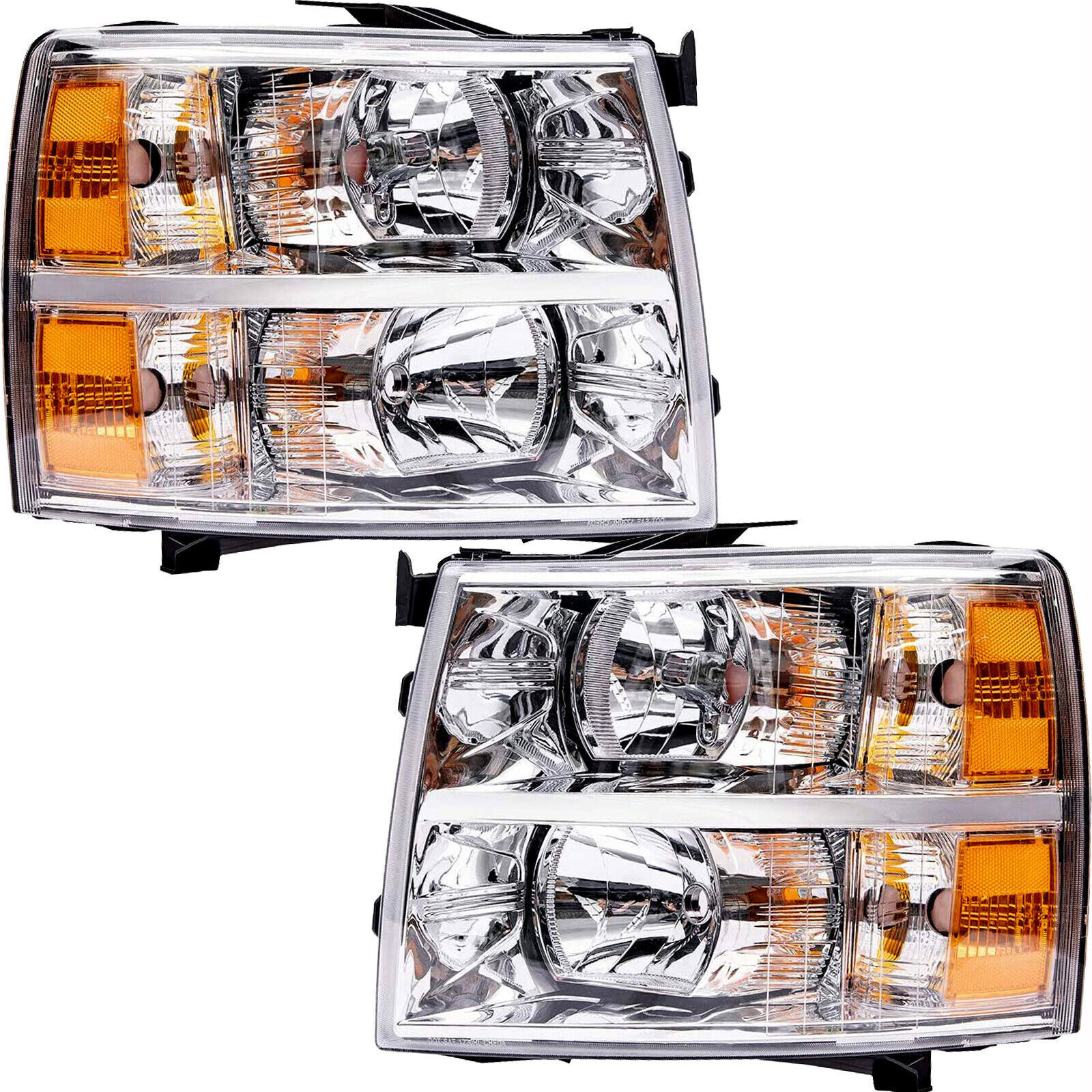 Headlights Fit For 2007-2014 Chevy Silverado 1500 2500HD 3500HD LH+RH Side
