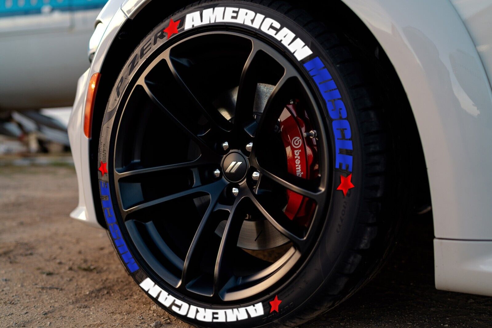 Permanent Tire Lettering AMERICAN MUSCLE Stickers 16\