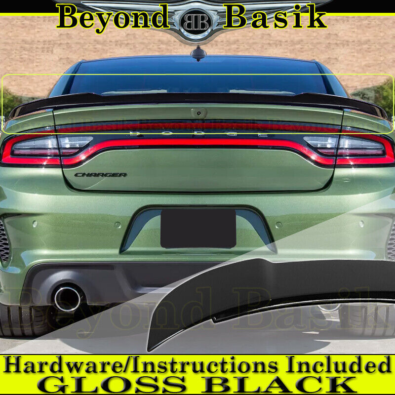 For 2011-2023 Dodge Charger GLOSS BLACK Factory HELLCAT Style Spoiler Rear Wing