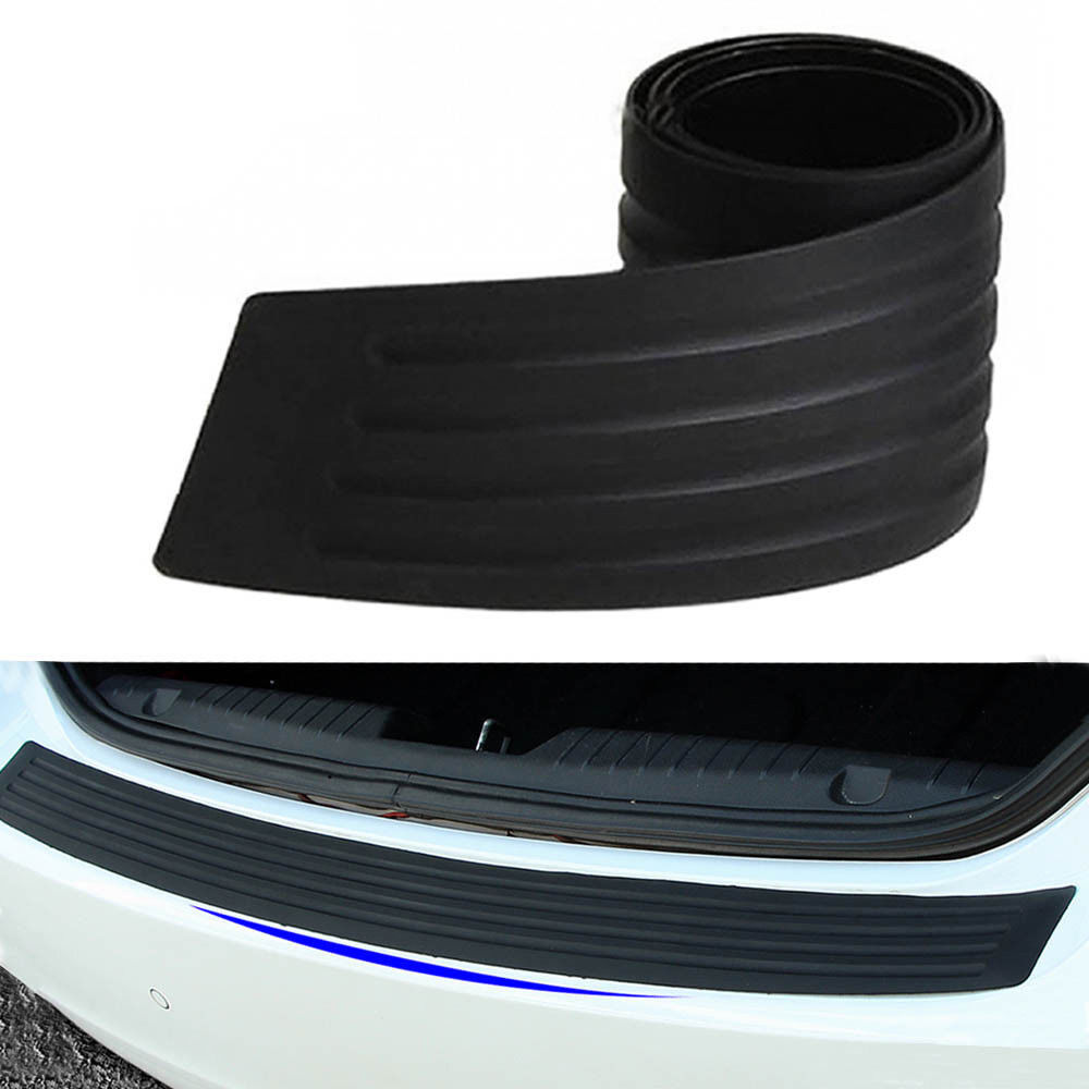 Auto Rear Back Door Bumper Sill Protector Plate Rubber Cover Guard Anti Scartch