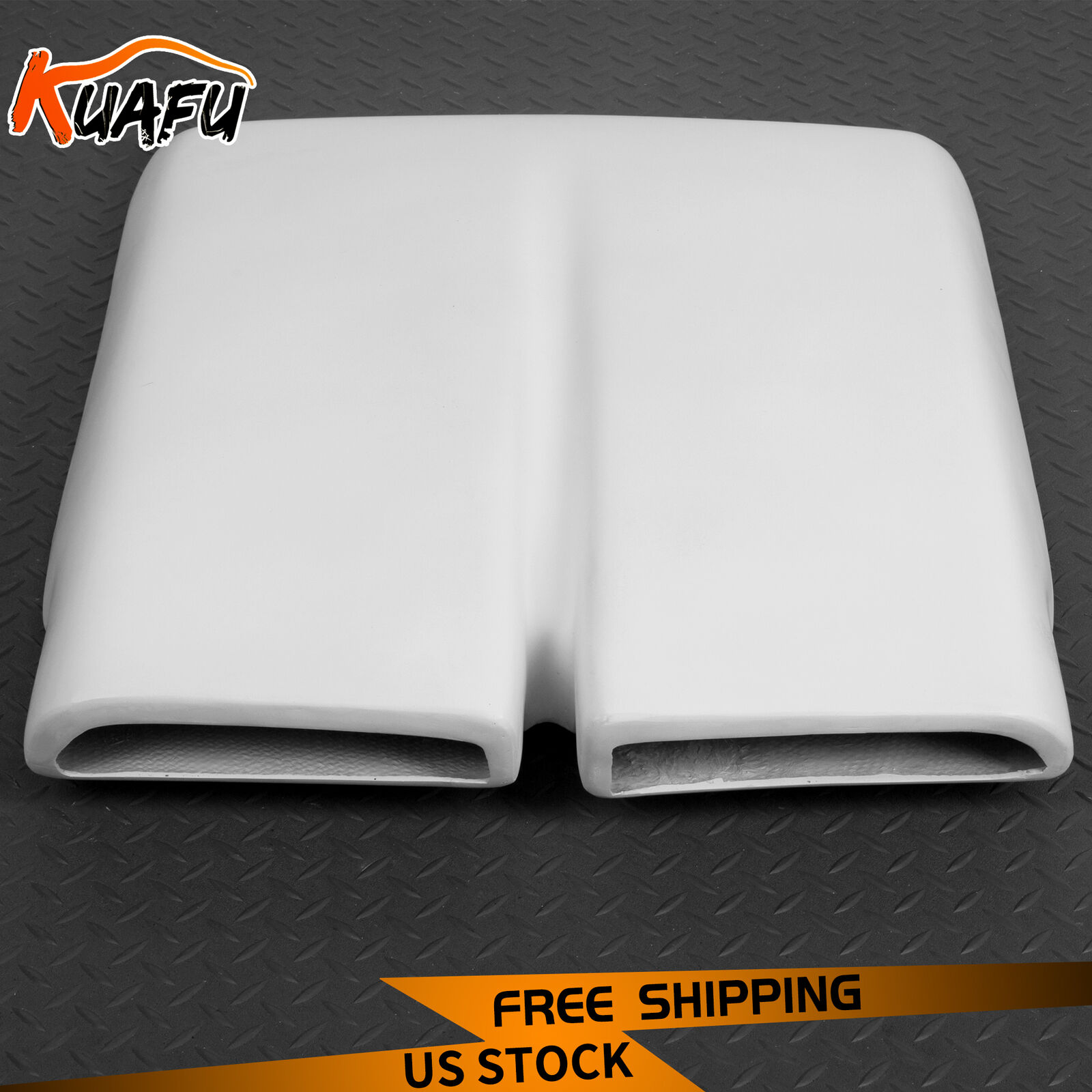 Hood Scoop Cap For 1970-76 Plymouth Duster Dual Snorkel White Painted Fiberglass