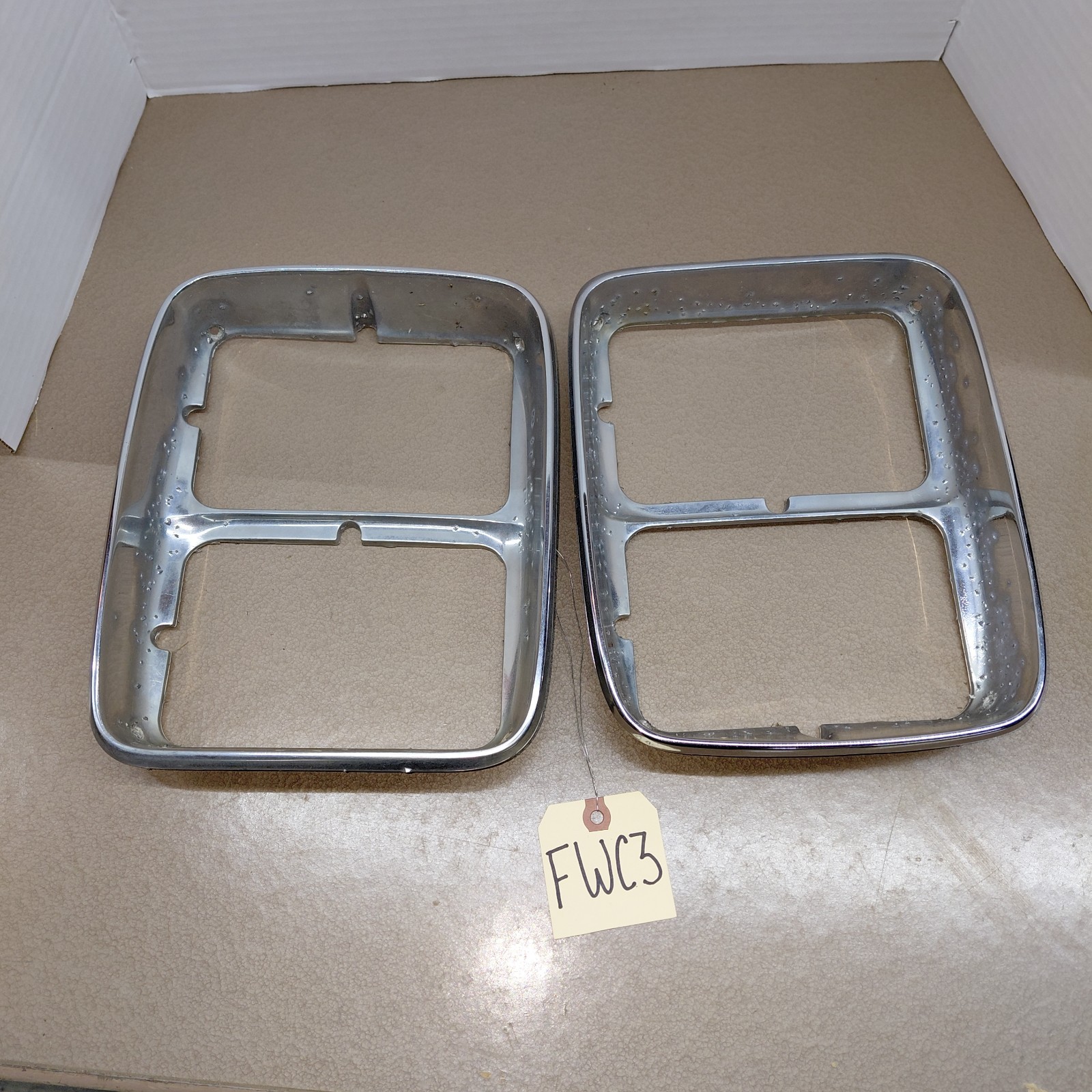 1977 1978 Chrysler Cordoba Chrome Headlight Trim Bezels LH & RH MOPAR OEM