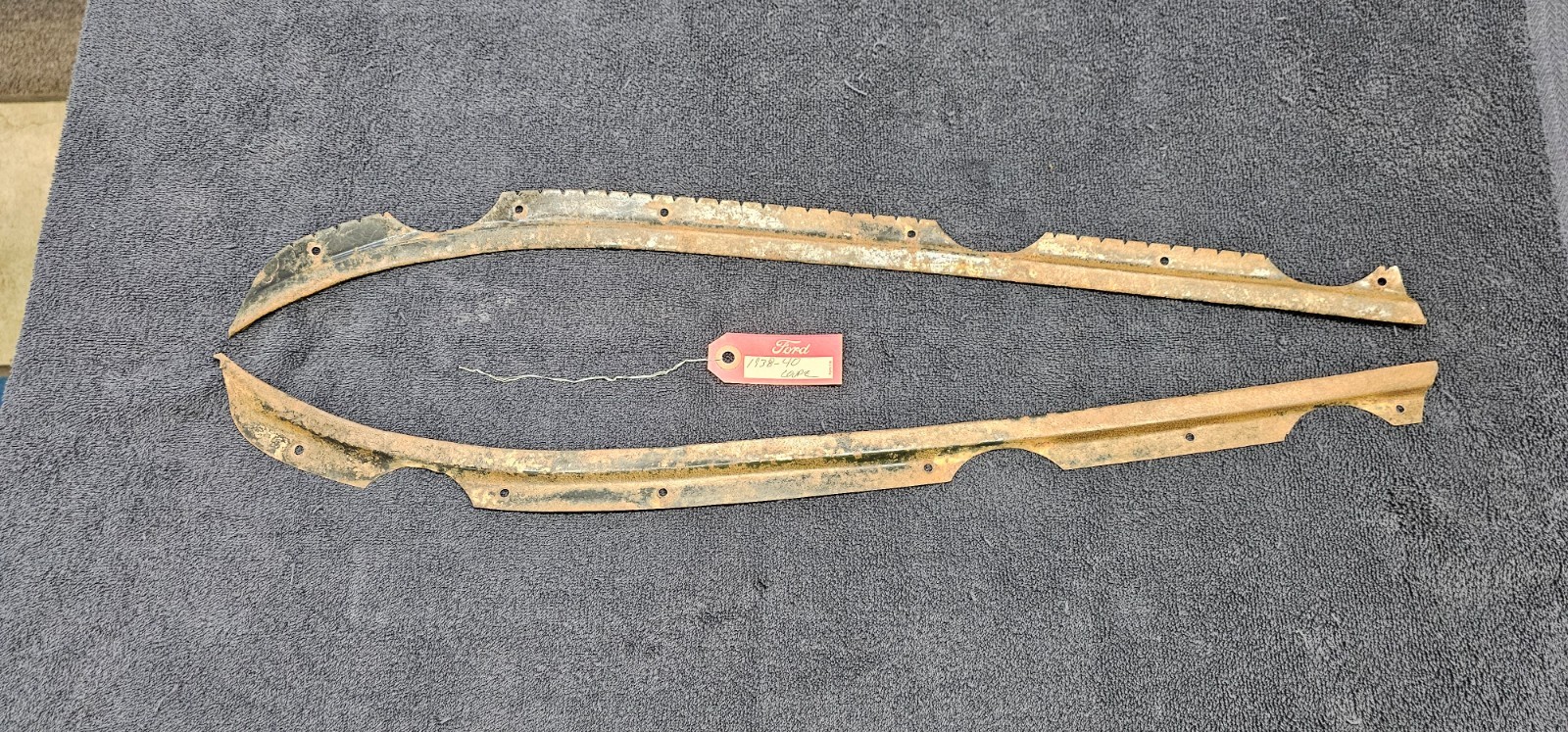 1938 1939 1940 Ford Coupe Above Door Headliner Retainer Strips. OEM.