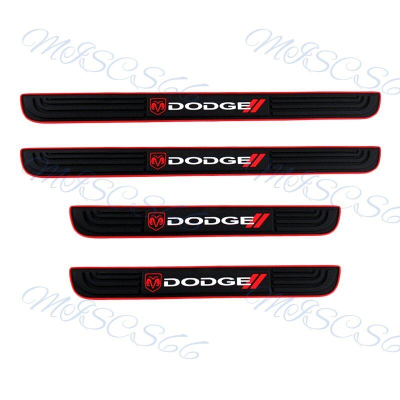 4PCS Black Rubber Car Door Scuff Sill Cover Panel Step Protector For Dodge