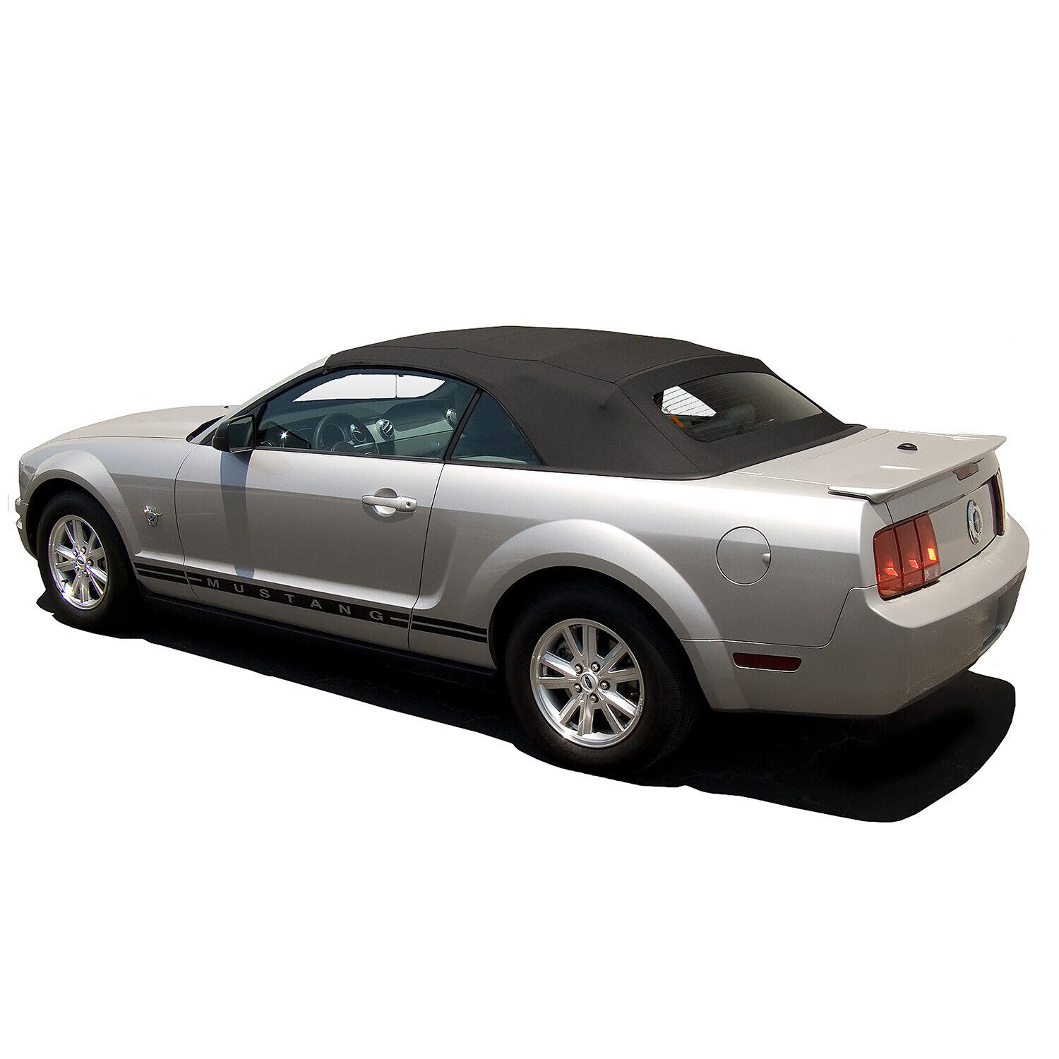 2005-14 Ford Mustang Convertible Soft Top w/ Glass Window - Black Sailcloth