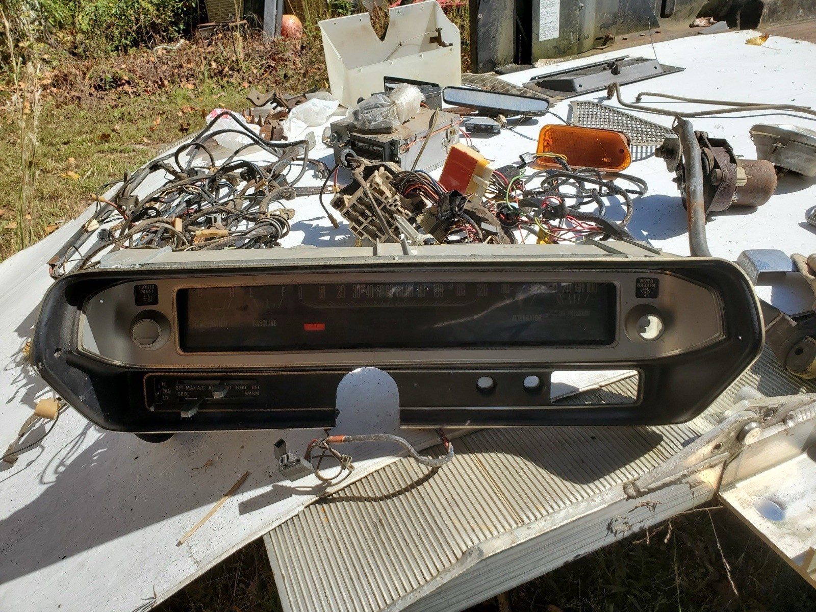 1974 Plymouth Satellite 440 Patrol Car instrument cluster w complete wiring harn