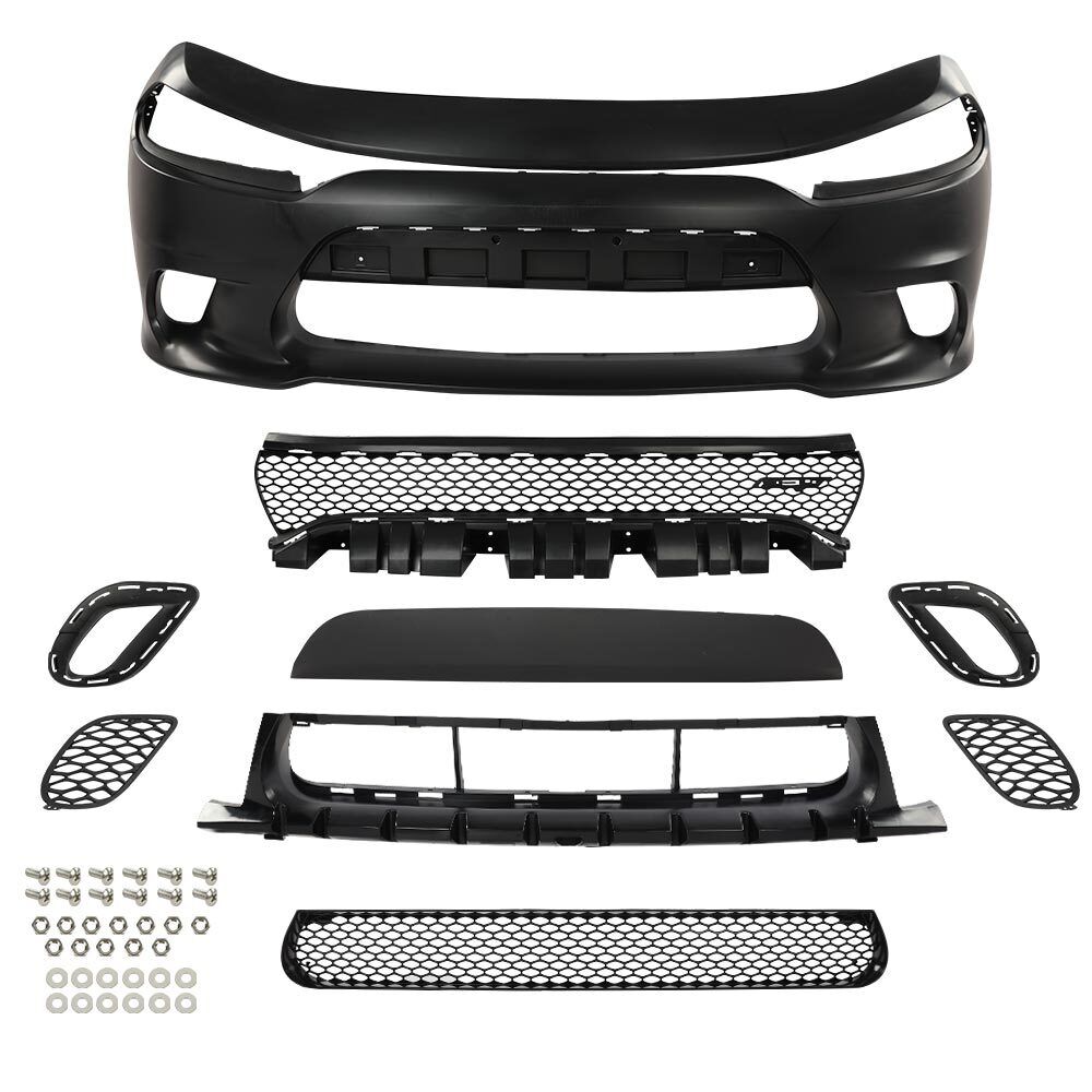 Fit For 15-22 Dodge Charger SRT Style Front Bumper Cover w/ Air Duct Grille