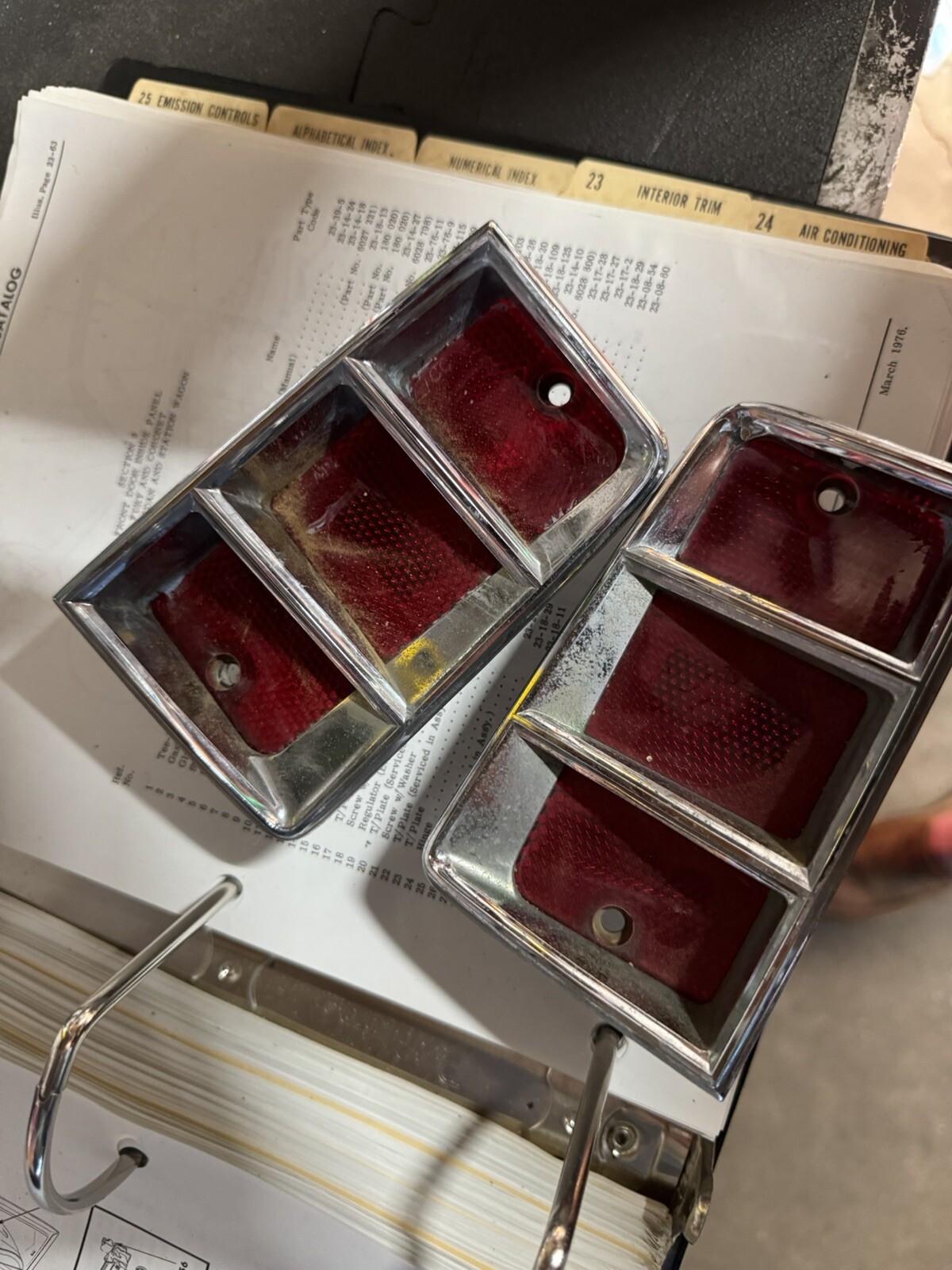 1976 Chrysler Cordoba Rear Corner Marker Lamp Housings