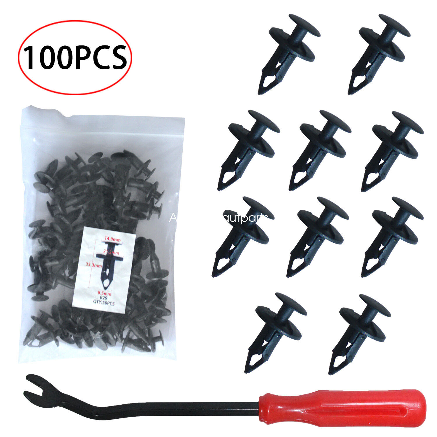 Car Fasteners Bumper Retainer Clips 100 PCS Fits Most Cars Replacement Parts