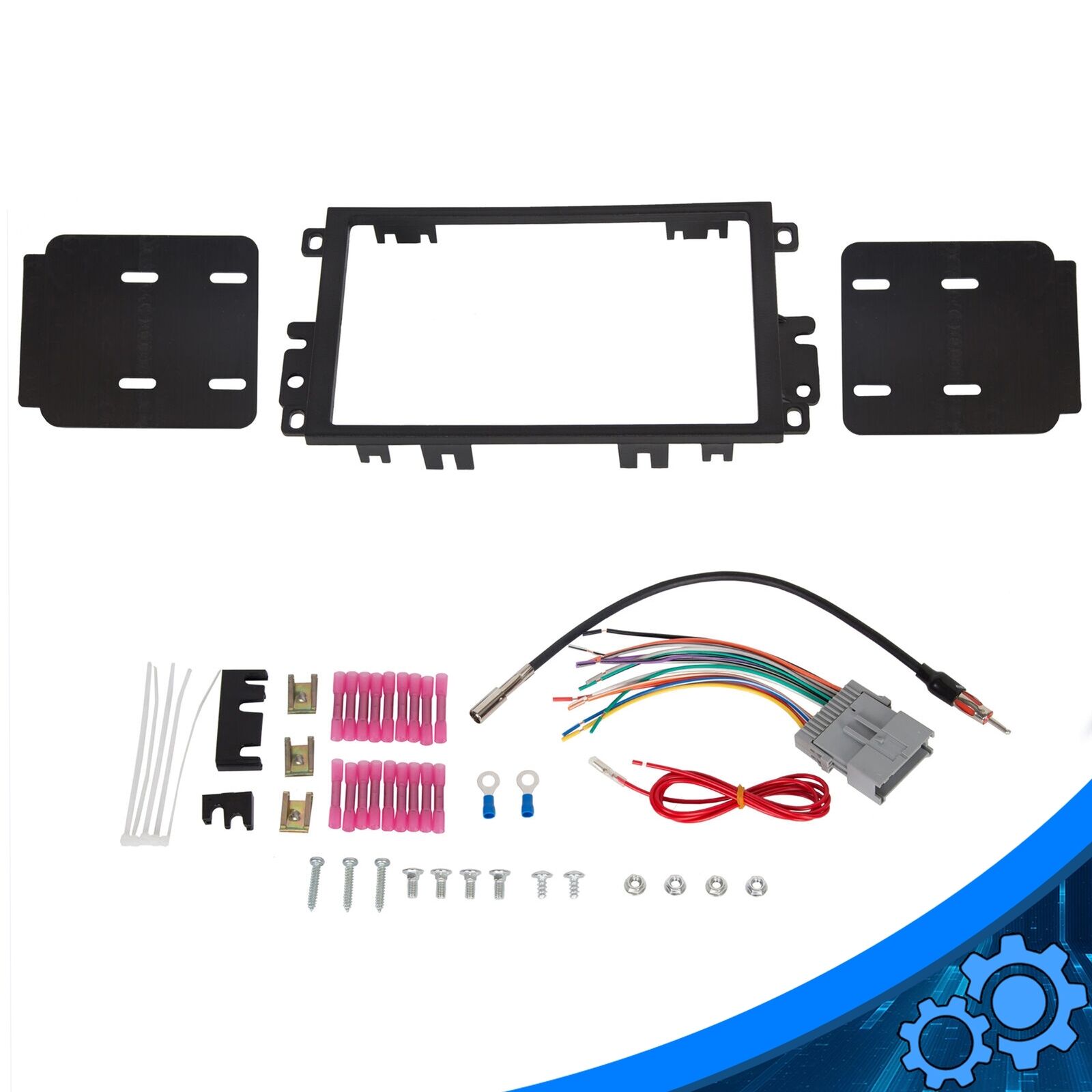 DOUBLE 2 DIN STEREO RADIO DASH KIT W/ WIRING HARNESS For BUICK CHEVY GMC Pontiac