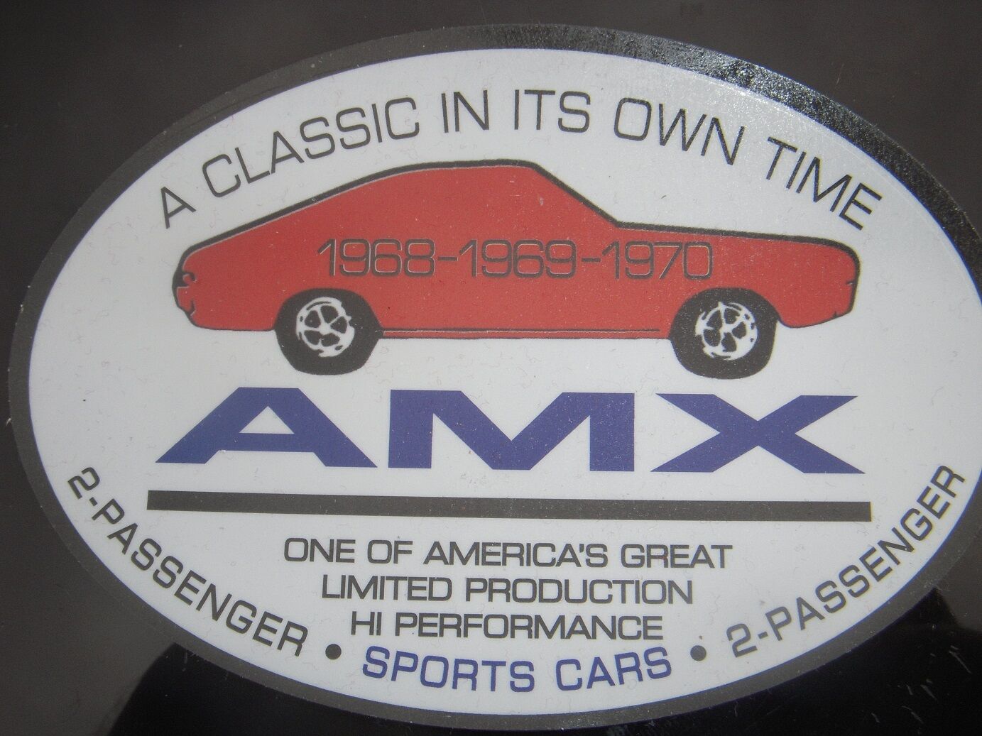 AMC AMX emblem decal 68 69 70 sportscar 2 passenger car vintage javelin BARGAIN