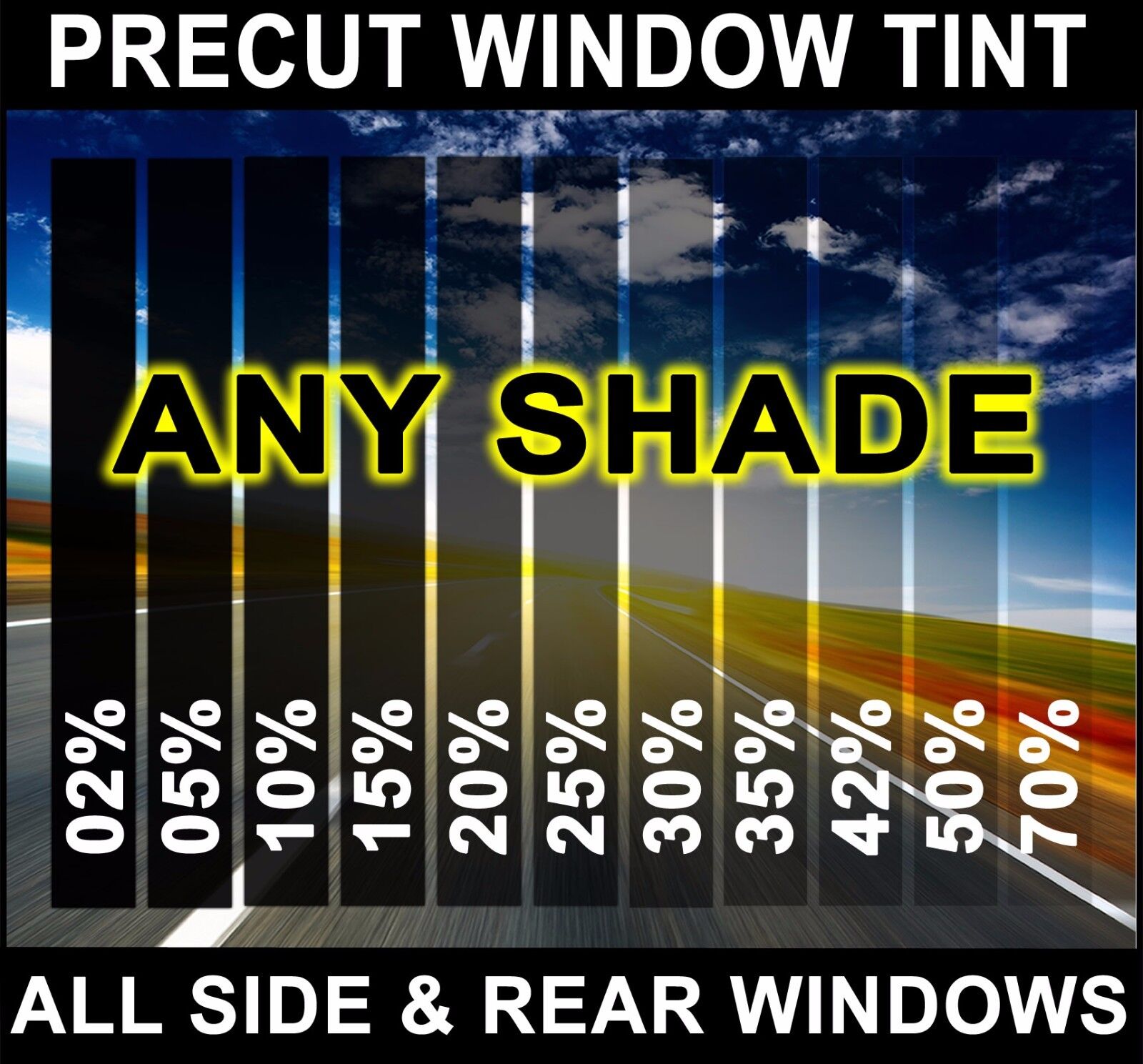 Nano Carbon Window Film Any Tint Shade PreCut All Sides & Rears for Ford Cars