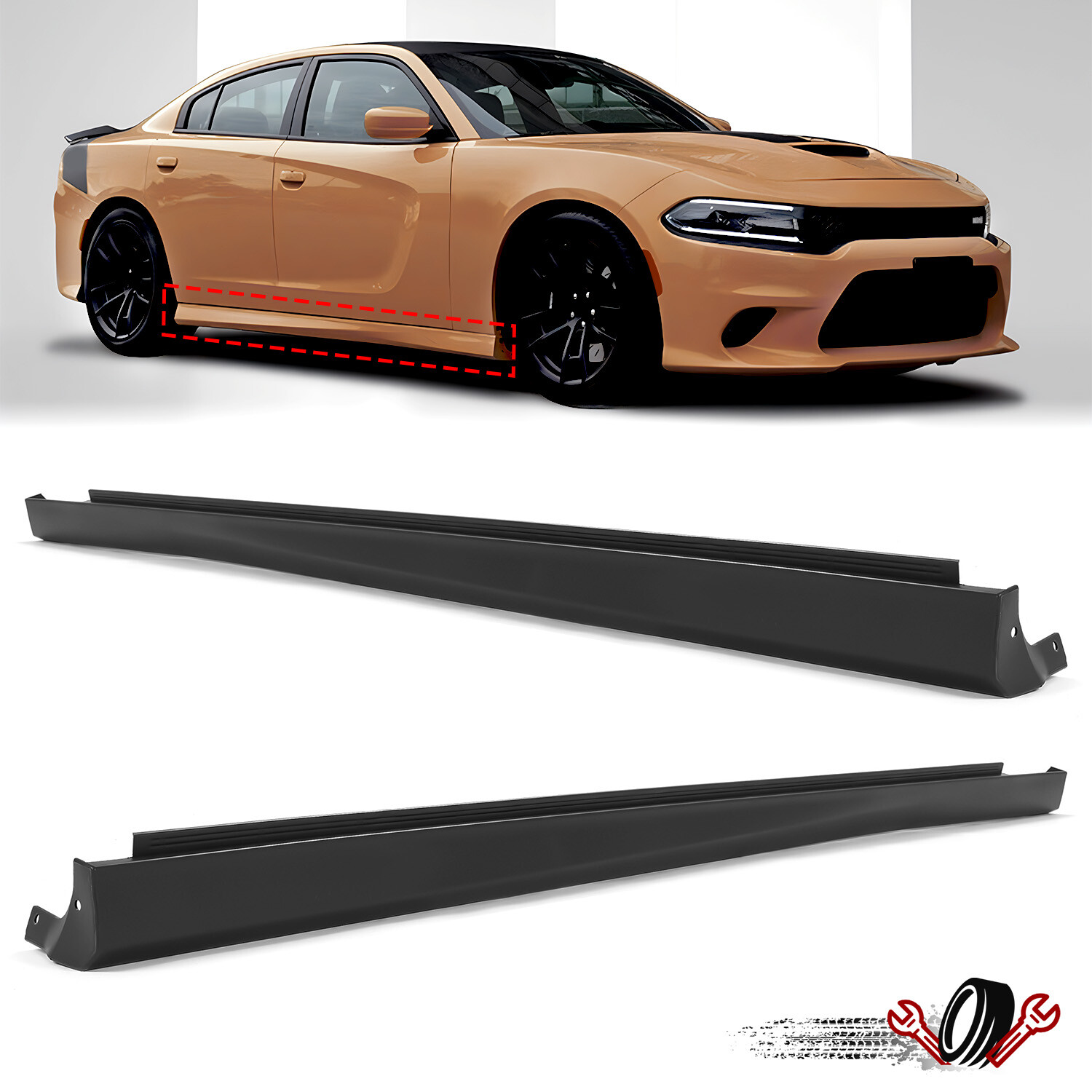 For Dodge Charger 2011-2023 Rocker Panel Side Skirt Molding Left & Right Side
