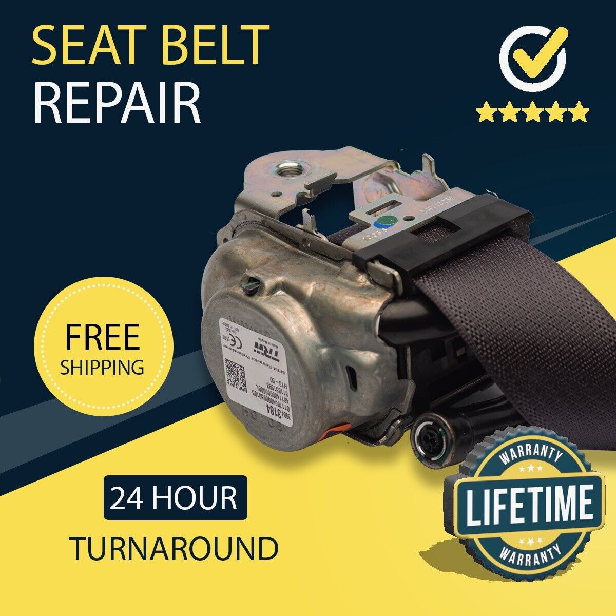 For DODGE Rampage Seat Belt Single-Stage Repair Service - 24HR Turnaround