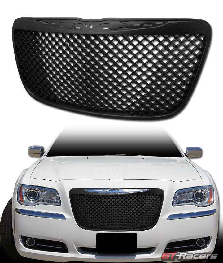 For 2011-2014 Chrysler 300/300C Black Luxury Mesh Front Bumper Grill Grille ABS