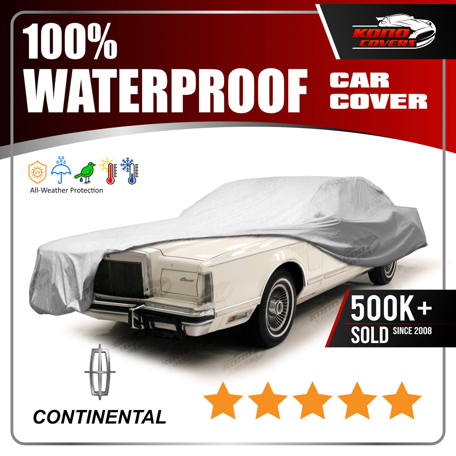 LINCOLN CONTINENTAL 2-Door 1970-1979 CAR COVER - 100% Waterproof 100% Breathable