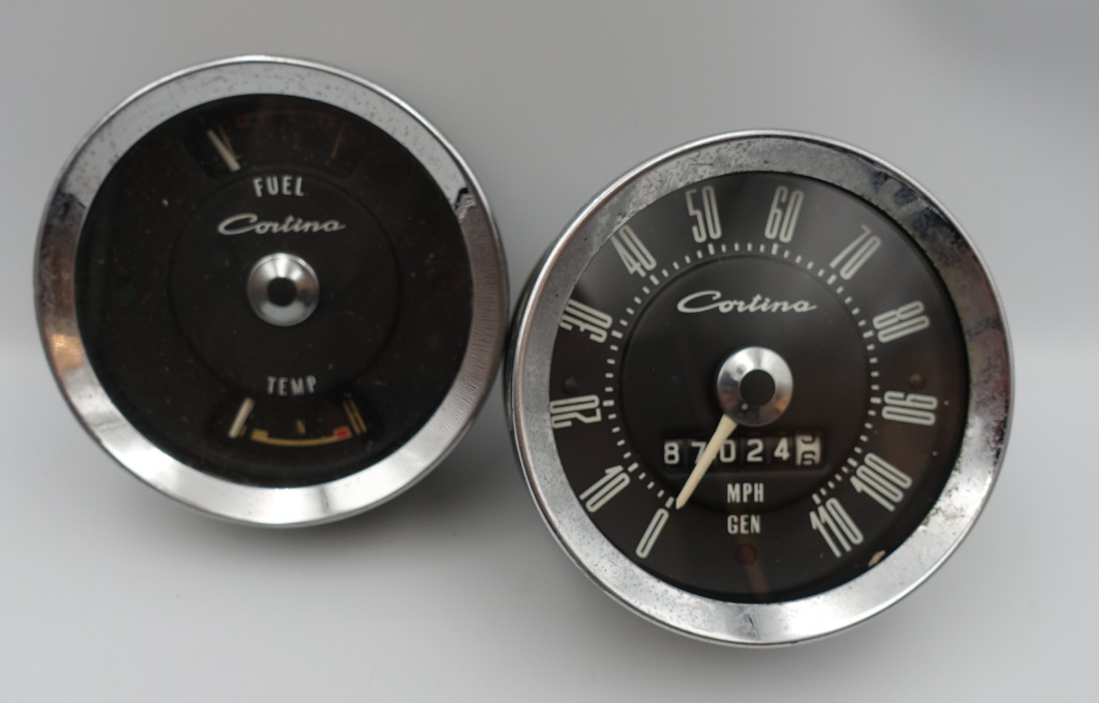 Ford Cortina Mk1 Speedometer Fuel Temp Gauge FoMoCo 110MPH Tested Working