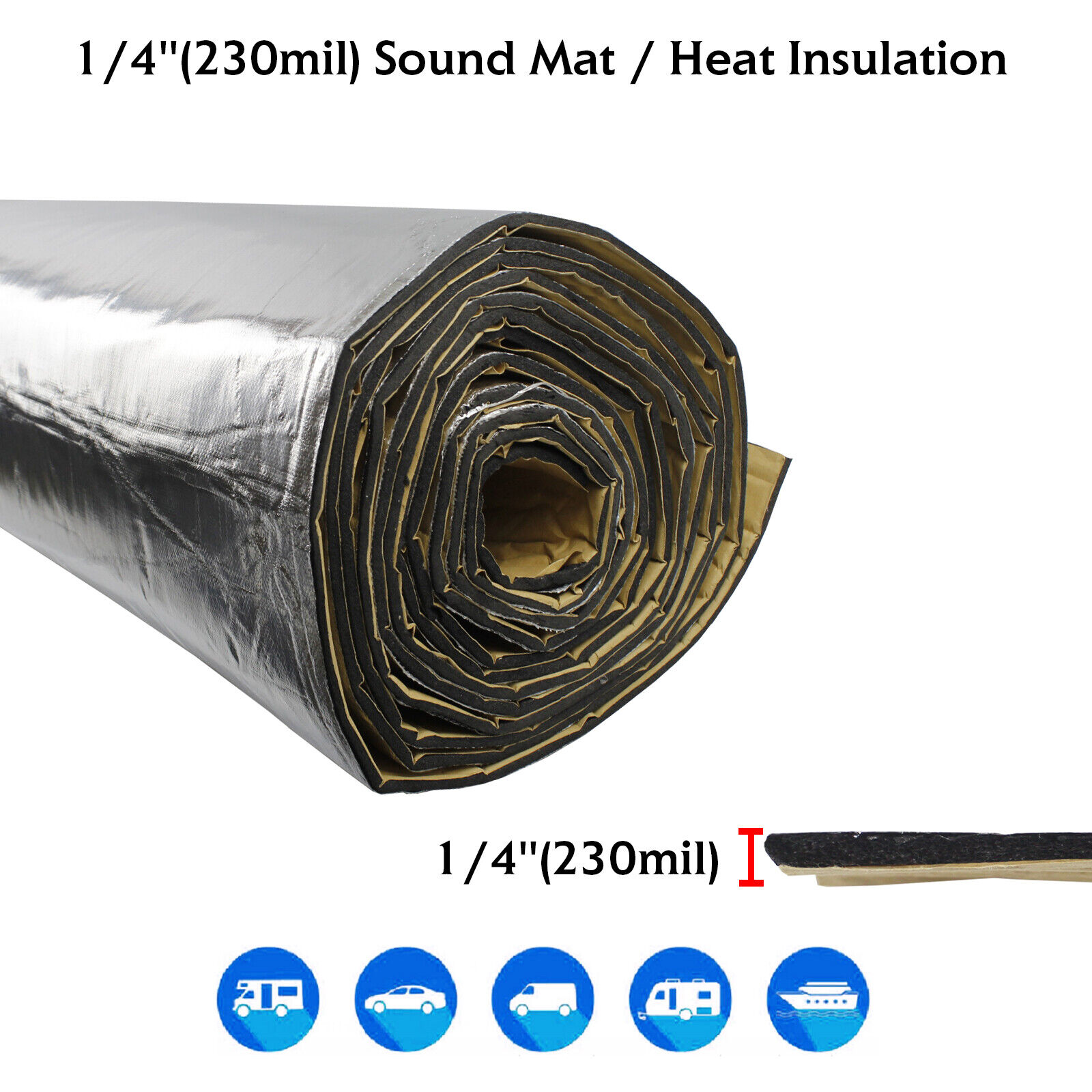 39'' x 25'' Car Insulation Sound Deadening Heat Shield Thermal Noise Proof Mat