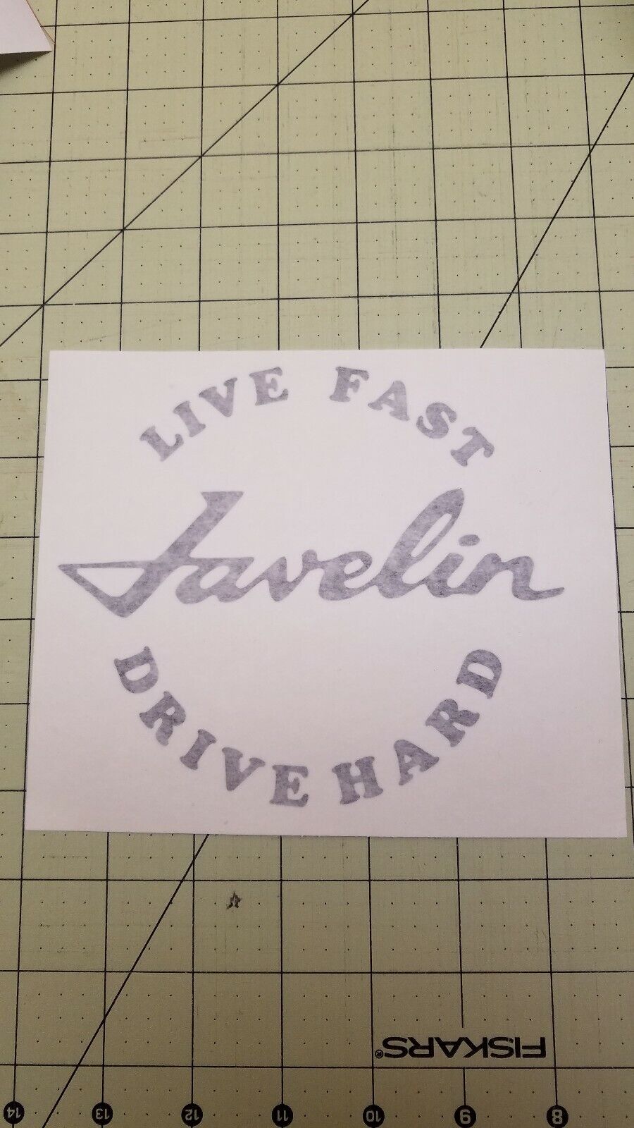 AMC Javelin..Live Fast Drive Hard vinyl diecut decal...Free shipping