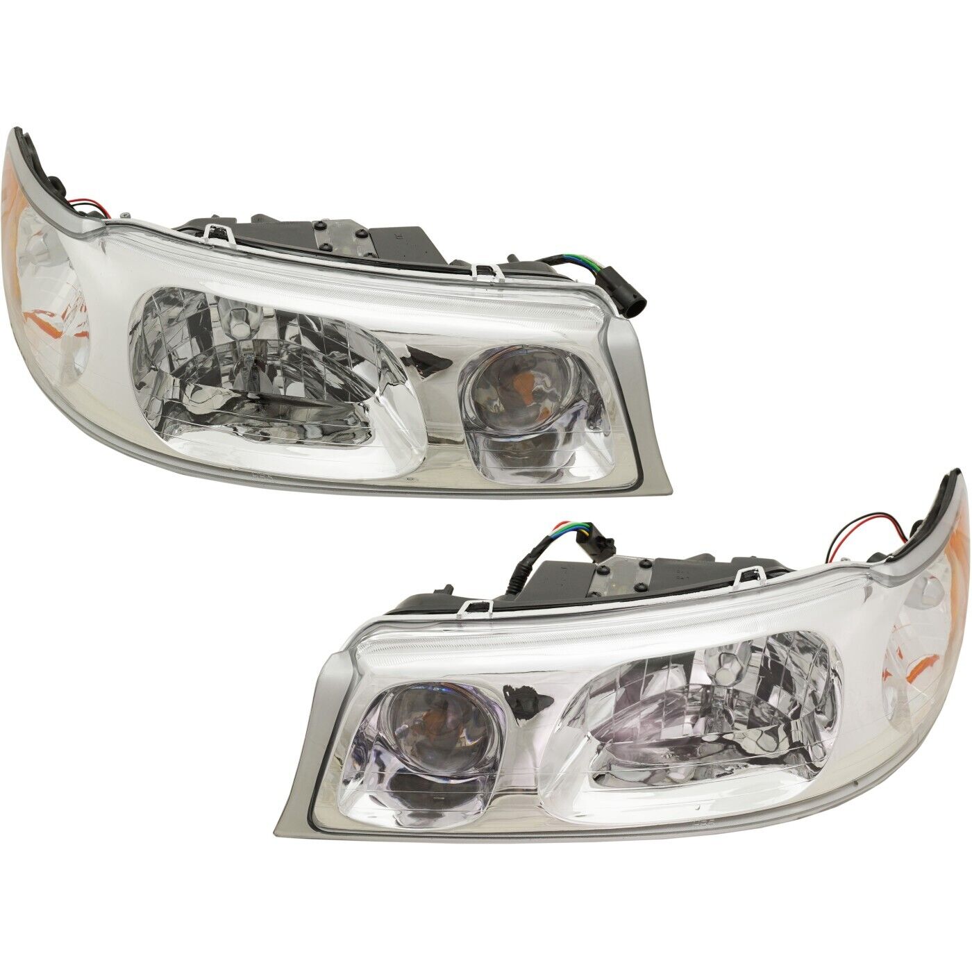 Headlight Set For 1998-2002 Lincoln Town Car Left and Right Headlamp With Bulb