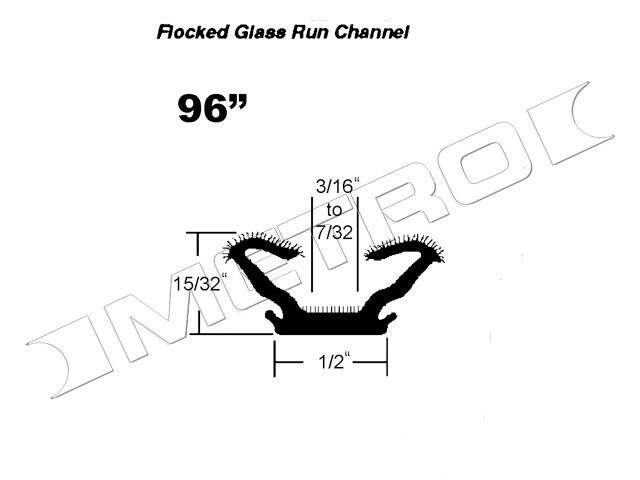 Flocked Window Channel, Fits:1966-1967 Ford Falcon, Mercury Comet and more