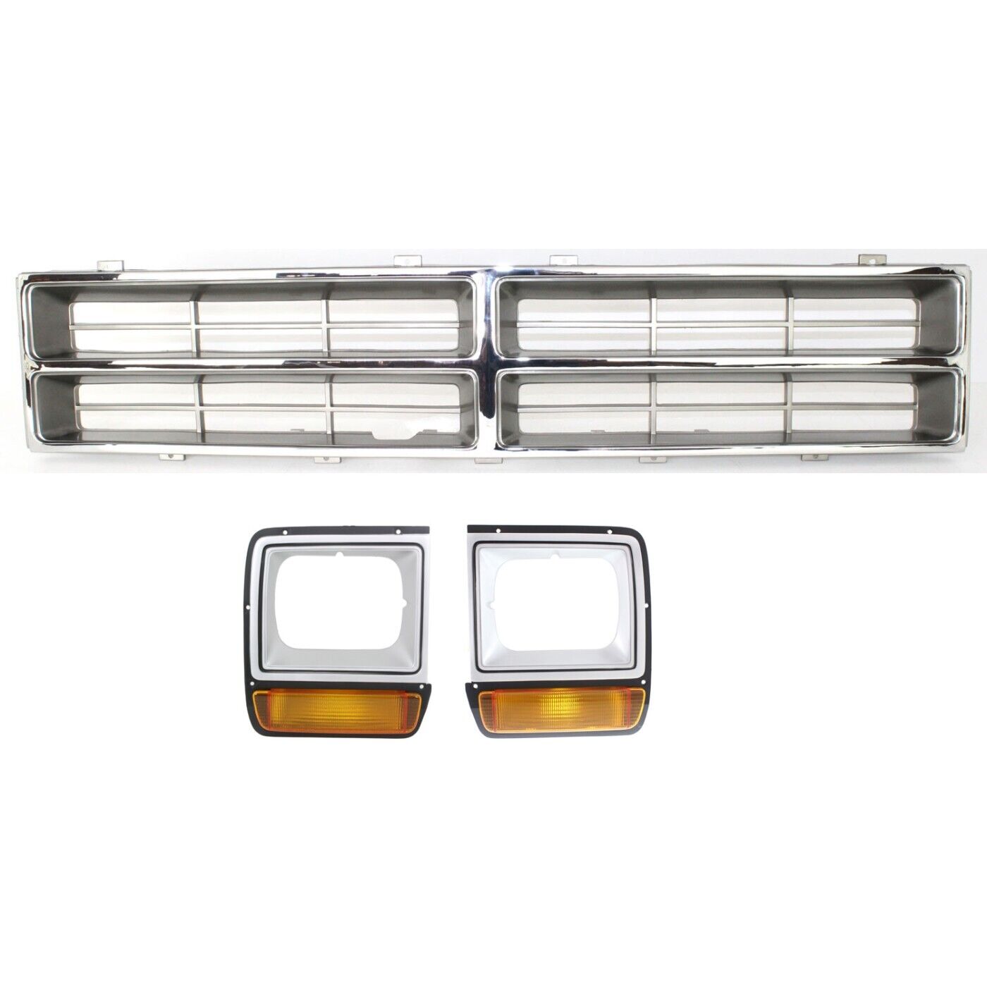 Grille Assembly Kit For 1986-1990 Dodge D150 Grille Assembly - FWD Chrome