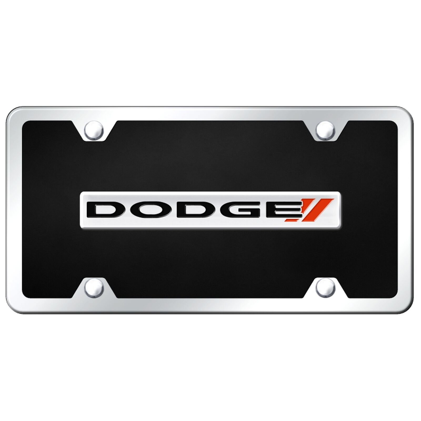Dodge New License Plate Kit (Chrome on Black)