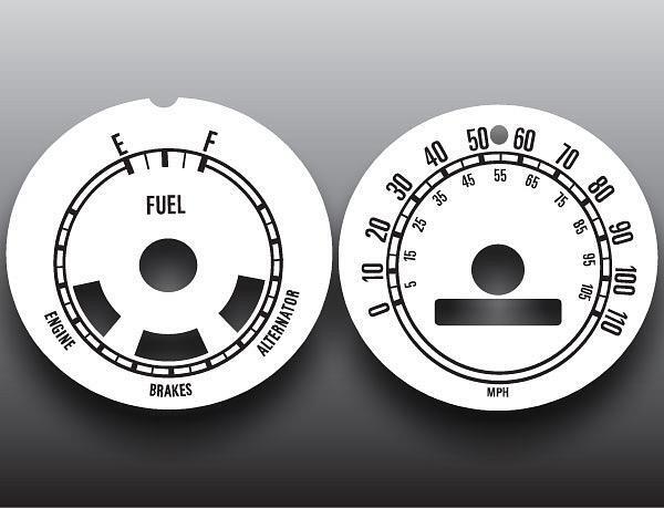 1971-1977 Ford Pinto Dash Instrument Cluster White Face Gauges 71-77