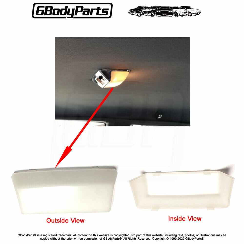 78-88 Cutlass Roof Dome Lamp Reading Map Light Plastic Lens Cover GM # 1674099