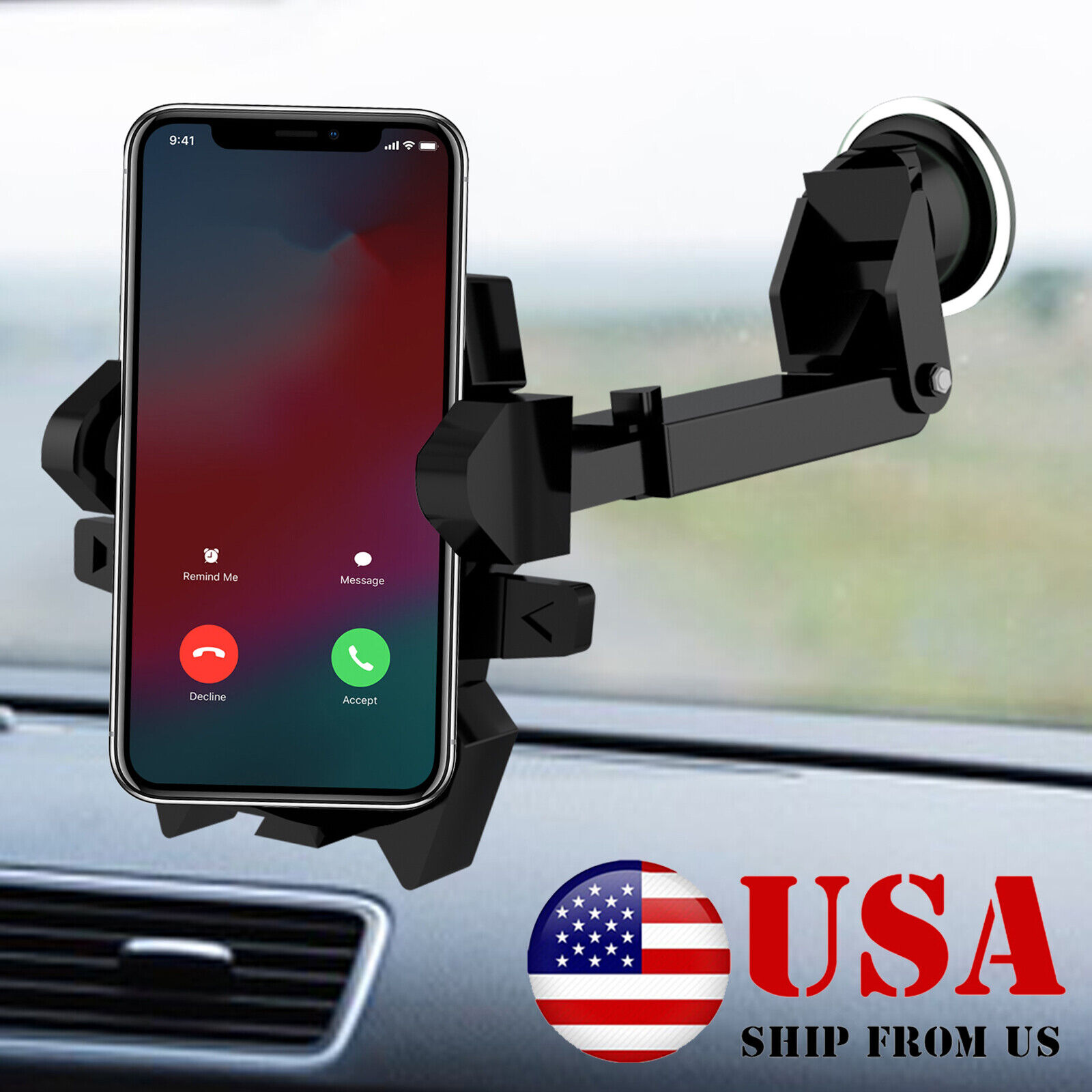 Car Cell Phone Pad GPS Holder Dash Mount Stand Steering Wheel Windshield 360° 