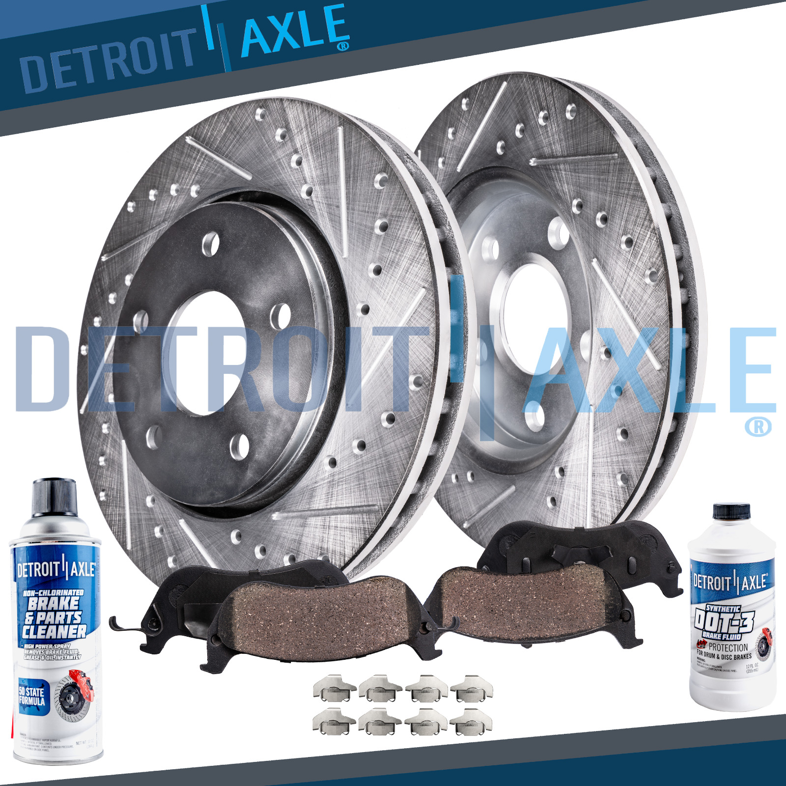 6pc Front Drilled Rotors Brake Pads for Chevy Cavalier Grand Am Sunfire Pontiac