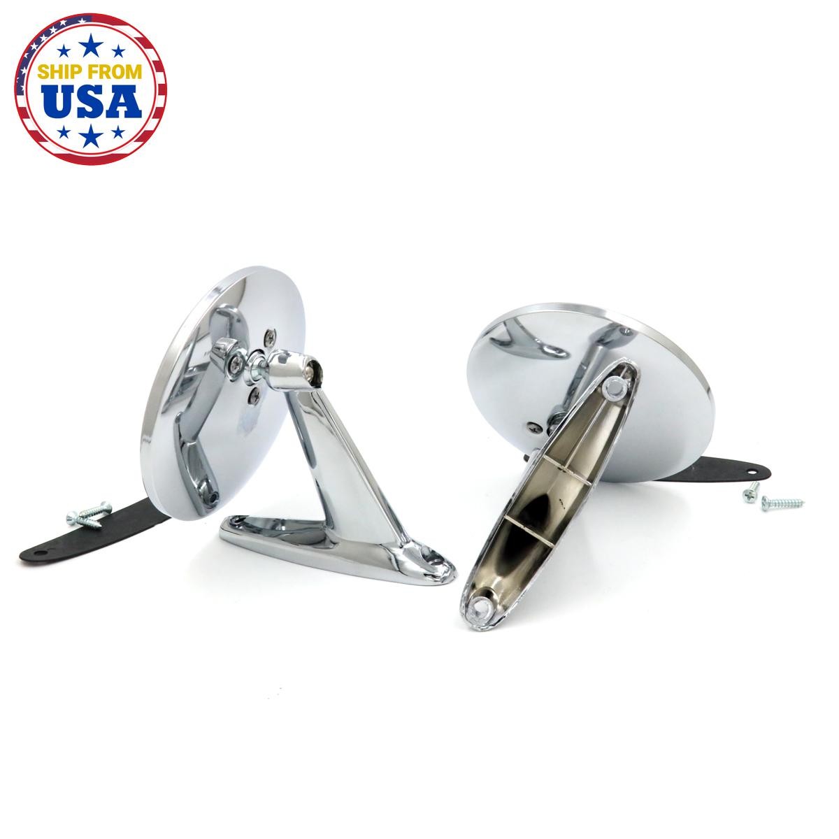 PAIR CHROME DOOR OR FENDER MIRROR NEW SET FOR FORD FALCON FUTURA DELUXE 1960-70
